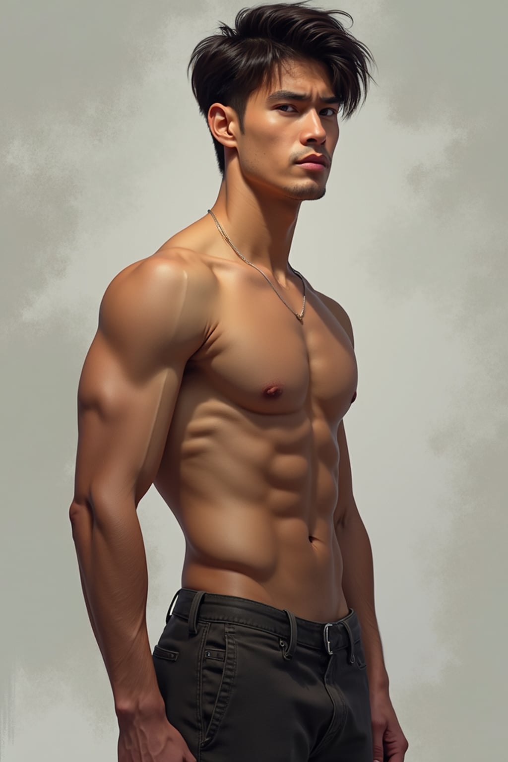 Full body portrait of man as a digital painting.  Creative rendering, modern style. Digital art masterpiece.