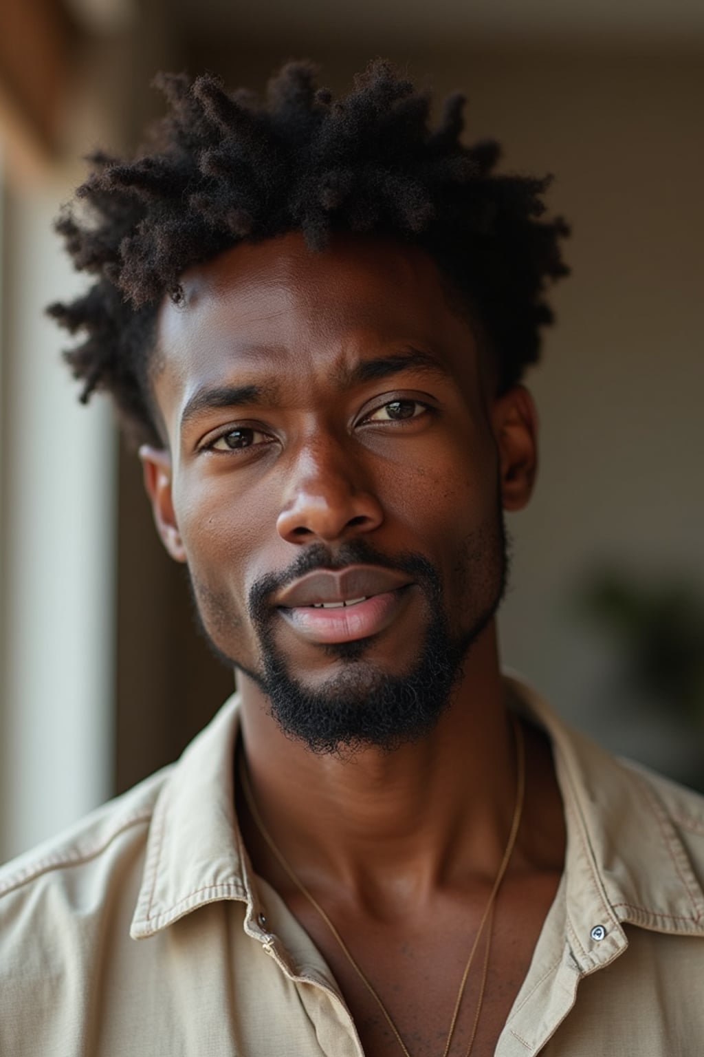 insanely beautiful man with freckles in a commercial lifestyle shoot.  Wearing premium casual wear, natural expression. Lifestyle setting, commercial photography.