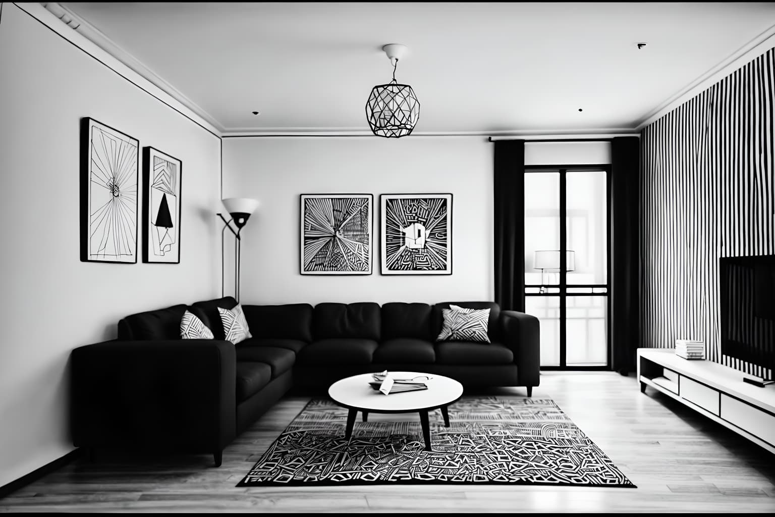 (hand-drawn monochrome black and white sketch line drawing)++ of sketch-style () apartment interior. a sketch of interior. with . a sketch of interior. trending on artstation. black and white line drawing sketch without colors. masterpiece, cinematic light, ultrarealistic+, photorealistic+, 8k, raw photo, realistic, sharp focus on eyes, (symmetrical eyes), (intact eyes), hyperrealistic, highest quality, best quality, , highly detailed, masterpiece, best quality, extremely detailed 8k wallpaper, masterpiece, best quality, ultra-detailed, best shadow, detailed background, detailed face, detailed eyes, high contrast, best illumination, detailed face, dulux, caustic, dynamic angle, detailed glow. dramatic lighting. highly detailed, insanely detailed hair, symmetrical, intricate details, professionally retouched, 8k high definition. strong bokeh. award winning photo.