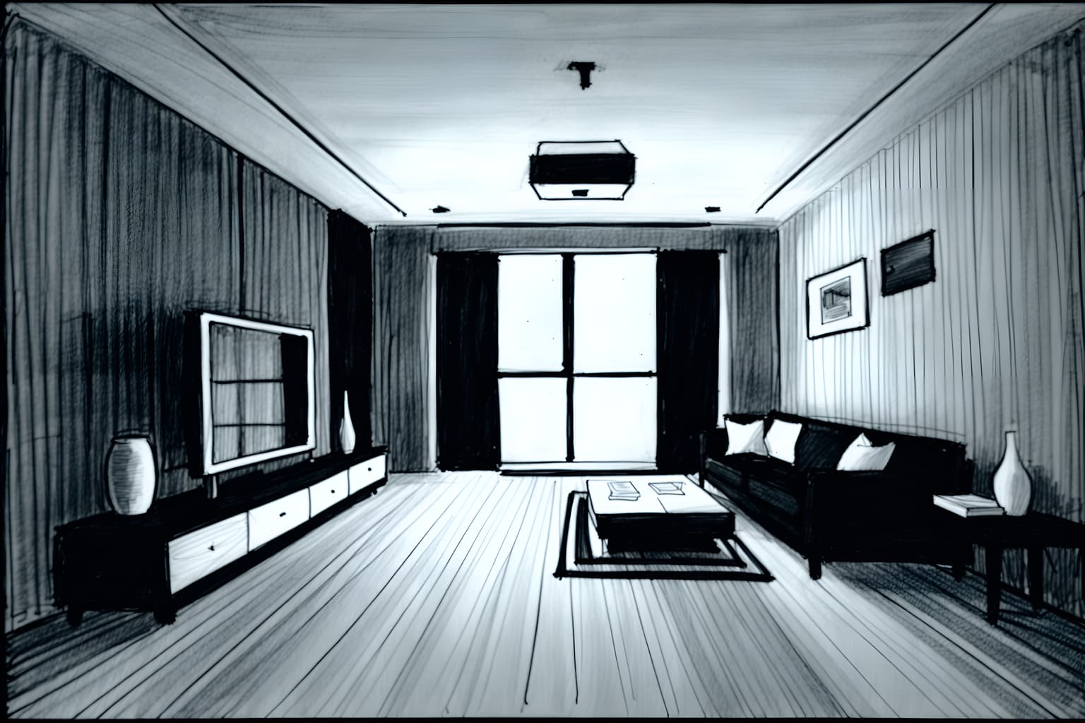 (hand-drawn monochrome black and white sketch line drawing)++ of sketch-style () apartment interior. a sketch of interior. with . a sketch of interior. trending on artstation. black and white line drawing sketch without colors. masterpiece, cinematic light, ultrarealistic+, photorealistic+, 8k, raw photo, realistic, sharp focus on eyes, (symmetrical eyes), (intact eyes), hyperrealistic, highest quality, best quality, , highly detailed, masterpiece, best quality, extremely detailed 8k wallpaper, masterpiece, best quality, ultra-detailed, best shadow, detailed background, detailed face, detailed eyes, high contrast, best illumination, detailed face, dulux, caustic, dynamic angle, detailed glow. dramatic lighting. highly detailed, insanely detailed hair, symmetrical, intricate details, professionally retouched, 8k high definition. strong bokeh. award winning photo.