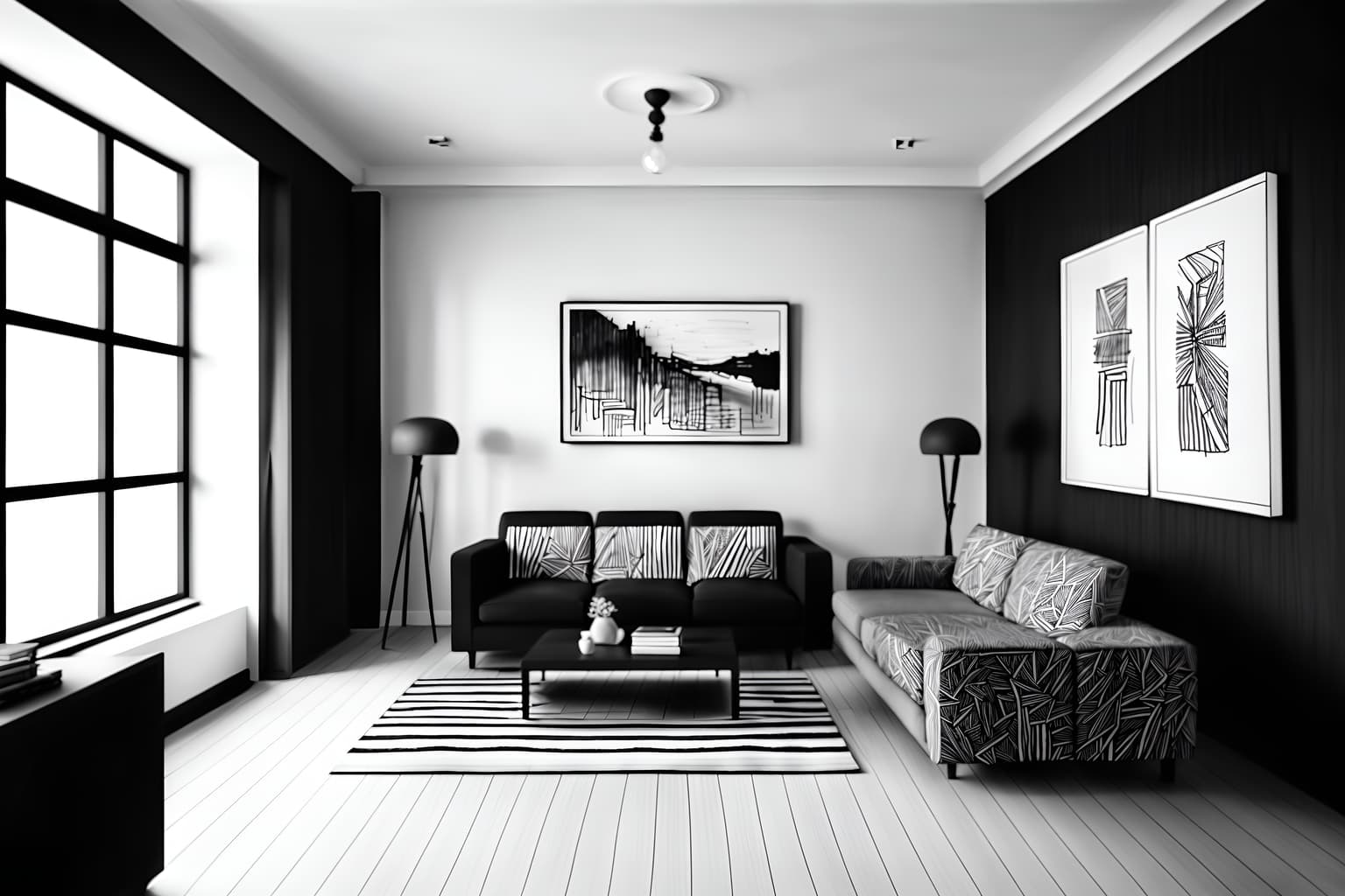 (hand-drawn monochrome black and white sketch line drawing)++ of sketch-style () apartment interior. a sketch of interior. with . a sketch of interior. trending on artstation. black and white line drawing sketch without colors. masterpiece, cinematic light, ultrarealistic+, photorealistic+, 8k, raw photo, realistic, sharp focus on eyes, (symmetrical eyes), (intact eyes), hyperrealistic, highest quality, best quality, , highly detailed, masterpiece, best quality, extremely detailed 8k wallpaper, masterpiece, best quality, ultra-detailed, best shadow, detailed background, detailed face, detailed eyes, high contrast, best illumination, detailed face, dulux, caustic, dynamic angle, detailed glow. dramatic lighting. highly detailed, insanely detailed hair, symmetrical, intricate details, professionally retouched, 8k high definition. strong bokeh. award winning photo.