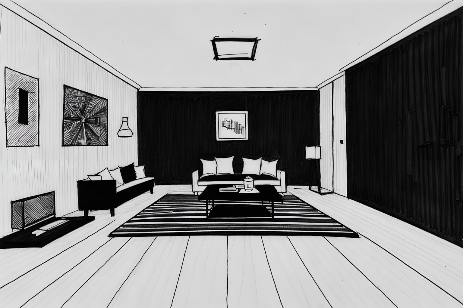 (hand-drawn monochrome black and white sketch line drawing)++ of sketch-style () apartment interior. a sketch of interior. with . a sketch of interior. trending on artstation. black and white line drawing sketch without colors. masterpiece, cinematic light, ultrarealistic+, photorealistic+, 8k, raw photo, realistic, sharp focus on eyes, (symmetrical eyes), (intact eyes), hyperrealistic, highest quality, best quality, , highly detailed, masterpiece, best quality, extremely detailed 8k wallpaper, masterpiece, best quality, ultra-detailed, best shadow, detailed background, detailed face, detailed eyes, high contrast, best illumination, detailed face, dulux, caustic, dynamic angle, detailed glow. dramatic lighting. highly detailed, insanely detailed hair, symmetrical, intricate details, professionally retouched, 8k high definition. strong bokeh. award winning photo.