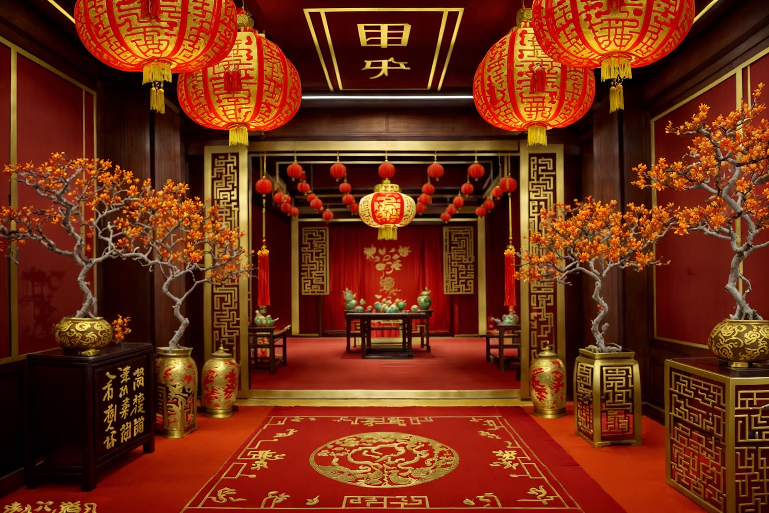 chinese new year-style (clothing store interior) . with fai chun banners and mei hwa flowers and chinese knots and gold ingots and orange trees and money tree and red and gold tassels and zodiac calendar. . cinematic photo, highly detailed, cinematic lighting, ultra-detailed, ultrarealistic, photorealism, 8k. chinese new year interior design style. masterpiece, cinematic light, ultrarealistic+, photorealistic+, 8k, raw photo, realistic, sharp focus on eyes, (symmetrical eyes), (intact eyes), hyperrealistic, highest quality, best quality, , highly detailed, masterpiece, best quality, extremely detailed 8k wallpaper, masterpiece, best quality, ultra-detailed, best shadow, detailed background, detailed face, detailed eyes, high contrast, best illumination, detailed face, dulux, caustic, dynamic angle, detailed glow. dramatic lighting. highly detailed, insanely detailed hair, symmetrical, intricate details, professionally retouched, 8k high definition. strong bokeh. award winning photo.