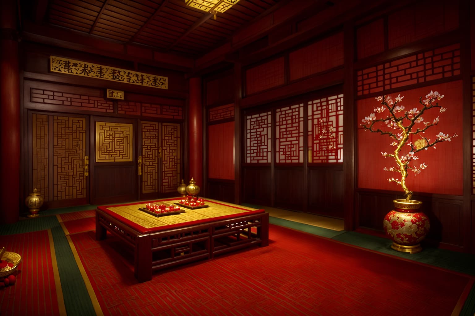 chinese new year-style (onsen interior) . with red and gold tassels and chinese knots and money tree and zodiac calendar and vases of plum blossoms and orchids and door couplets and gold ingots and red and gold candles. . cinematic photo, highly detailed, cinematic lighting, ultra-detailed, ultrarealistic, photorealism, 8k. chinese new year interior design style. masterpiece, cinematic light, ultrarealistic+, photorealistic+, 8k, raw photo, realistic, sharp focus on eyes, (symmetrical eyes), (intact eyes), hyperrealistic, highest quality, best quality, , highly detailed, masterpiece, best quality, extremely detailed 8k wallpaper, masterpiece, best quality, ultra-detailed, best shadow, detailed background, detailed face, detailed eyes, high contrast, best illumination, detailed face, dulux, caustic, dynamic angle, detailed glow. dramatic lighting. highly detailed, insanely detailed hair, symmetrical, intricate details, professionally retouched, 8k high definition. strong bokeh. award winning photo.