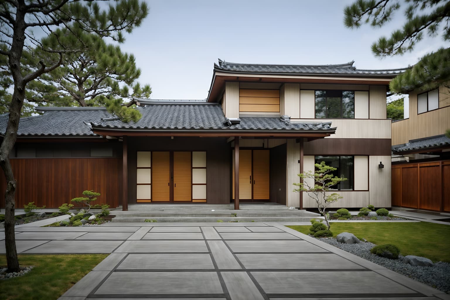zen-style exterior designed (house exterior exterior) . with japanese exterior and japanese minimalist exterior and simplicity and japanese minimalist exterior and mimimalist and natural textures and clean lines and natural light. . cinematic photo, highly detailed, cinematic lighting, ultra-detailed, ultrarealistic, photorealism, 8k. zen exterior design style. masterpiece, cinematic light, ultrarealistic+, photorealistic+, 8k, raw photo, realistic, sharp focus on eyes, (symmetrical eyes), (intact eyes), hyperrealistic, highest quality, best quality, , highly detailed, masterpiece, best quality, extremely detailed 8k wallpaper, masterpiece, best quality, ultra-detailed, best shadow, detailed background, detailed face, detailed eyes, high contrast, best illumination, detailed face, dulux, caustic, dynamic angle, detailed glow. dramatic lighting. highly detailed, insanely detailed hair, symmetrical, intricate details, professionally retouched, 8k high definition. strong bokeh. award winning photo.