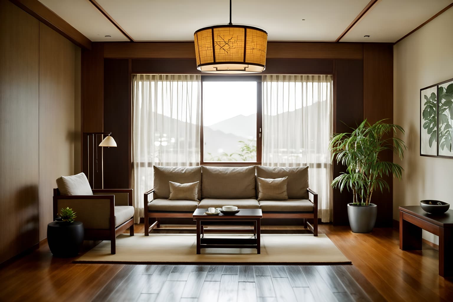 zen-style (hotel lobby interior) with furniture and hanging lamps and rug and check in desk and sofas and coffee tables and plant and lounge chairs. . with natural light and simplicity and simple furniture and serenity and harmony and clean lines and asian zen interior and japanese minimalist interior and asian interior. . cinematic photo, highly detailed, cinematic lighting, ultra-detailed, ultrarealistic, photorealism, 8k. zen interior design style. masterpiece, cinematic light, ultrarealistic+, photorealistic+, 8k, raw photo, realistic, sharp focus on eyes, (symmetrical eyes), (intact eyes), hyperrealistic, highest quality, best quality, , highly detailed, masterpiece, best quality, extremely detailed 8k wallpaper, masterpiece, best quality, ultra-detailed, best shadow, detailed background, detailed face, detailed eyes, high contrast, best illumination, detailed face, dulux, caustic, dynamic angle, detailed glow. dramatic lighting. highly detailed, insanely detailed hair, symmetrical, intricate details, professionally retouched, 8k high definition. strong bokeh. award winning photo.