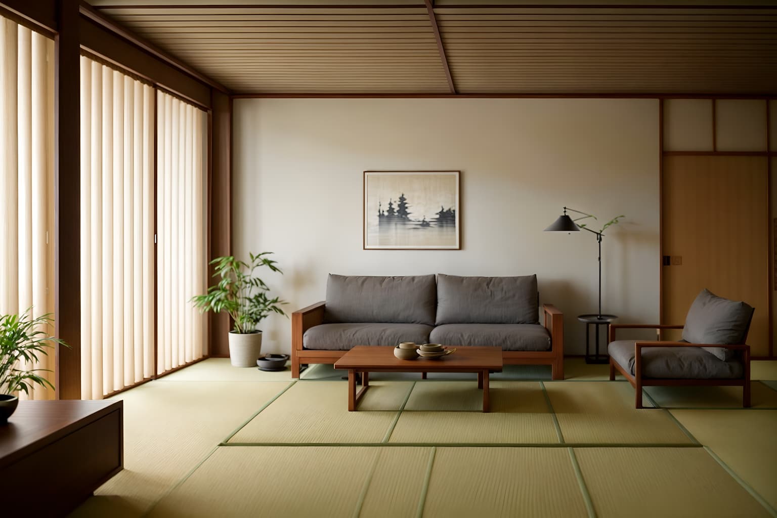 zen-style (exhibition space interior) . with calm and neutral colors and japanese minimalist interior and japanese minimalist interior and mimimalist and serenity and harmony and clutter free and asian zen interior and simple furniture. . cinematic photo, highly detailed, cinematic lighting, ultra-detailed, ultrarealistic, photorealism, 8k. zen interior design style. masterpiece, cinematic light, ultrarealistic+, photorealistic+, 8k, raw photo, realistic, sharp focus on eyes, (symmetrical eyes), (intact eyes), hyperrealistic, highest quality, best quality, , highly detailed, masterpiece, best quality, extremely detailed 8k wallpaper, masterpiece, best quality, ultra-detailed, best shadow, detailed background, detailed face, detailed eyes, high contrast, best illumination, detailed face, dulux, caustic, dynamic angle, detailed glow. dramatic lighting. highly detailed, insanely detailed hair, symmetrical, intricate details, professionally retouched, 8k high definition. strong bokeh. award winning photo.