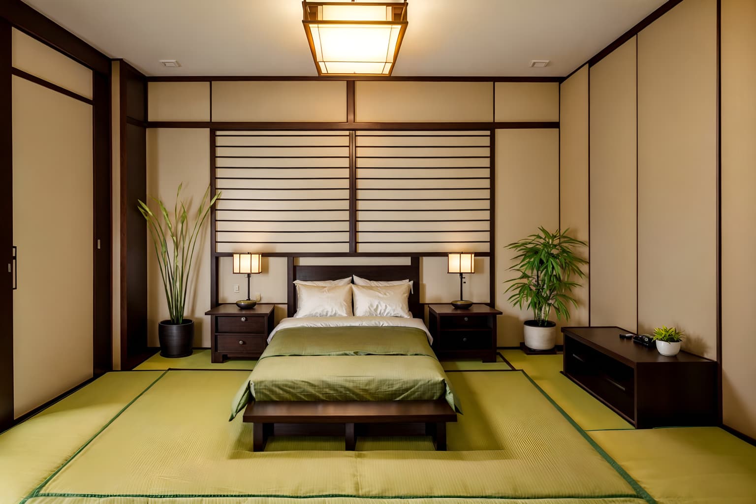 zen-style (hotel room interior) with accent chair and working desk with desk chair and dresser closet and storage bench or ottoman and mirror and bed and bedside table or night stand and plant. . with japanese minimalist interior and calm and neutral colors and asian zen interior and asian zen interior and asian interior and japanese minimalist interior and mimimalist and japanese interior. . cinematic photo, highly detailed, cinematic lighting, ultra-detailed, ultrarealistic, photorealism, 8k. zen interior design style. masterpiece, cinematic light, ultrarealistic+, photorealistic+, 8k, raw photo, realistic, sharp focus on eyes, (symmetrical eyes), (intact eyes), hyperrealistic, highest quality, best quality, , highly detailed, masterpiece, best quality, extremely detailed 8k wallpaper, masterpiece, best quality, ultra-detailed, best shadow, detailed background, detailed face, detailed eyes, high contrast, best illumination, detailed face, dulux, caustic, dynamic angle, detailed glow. dramatic lighting. highly detailed, insanely detailed hair, symmetrical, intricate details, professionally retouched, 8k high definition. strong bokeh. award winning photo.