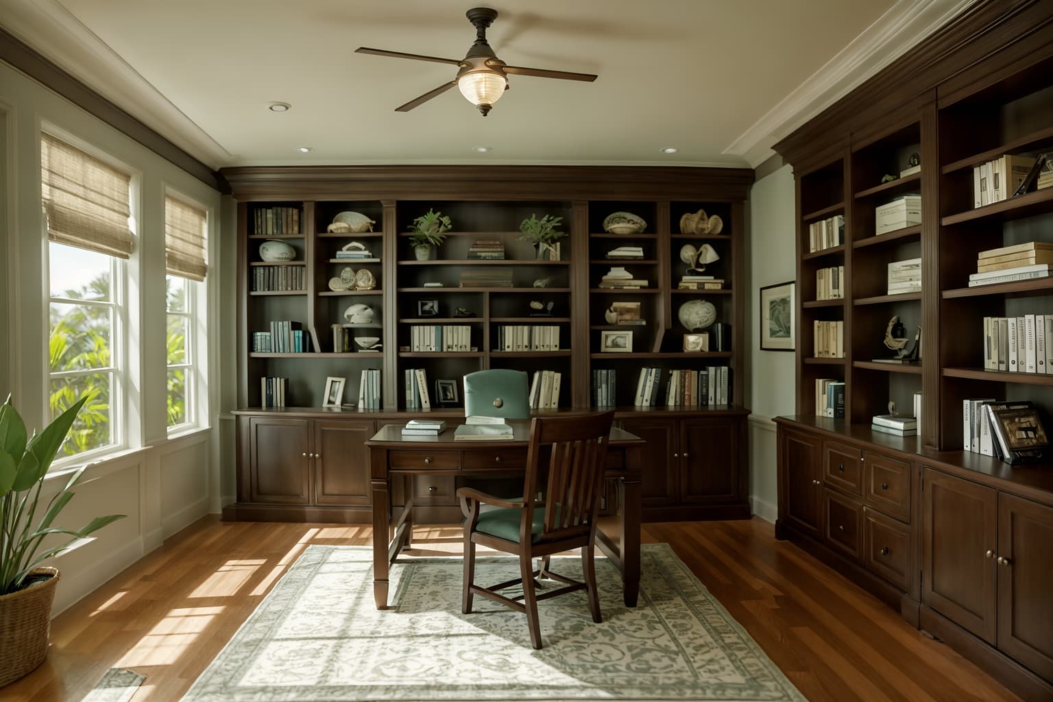 coastal-style (study room interior) with bookshelves and office chair and desk lamp and writing desk and cabinets and lounge chair and plant and bookshelves. . with . . cinematic photo, highly detailed, cinematic lighting, ultra-detailed, ultrarealistic, photorealism, 8k. coastal interior design style. masterpiece, cinematic light, ultrarealistic+, photorealistic+, 8k, raw photo, realistic, sharp focus on eyes, (symmetrical eyes), (intact eyes), hyperrealistic, highest quality, best quality, , highly detailed, masterpiece, best quality, extremely detailed 8k wallpaper, masterpiece, best quality, ultra-detailed, best shadow, detailed background, detailed face, detailed eyes, high contrast, best illumination, detailed face, dulux, caustic, dynamic angle, detailed glow. dramatic lighting. highly detailed, insanely detailed hair, symmetrical, intricate details, professionally retouched, 8k high definition. strong bokeh. award winning photo.
