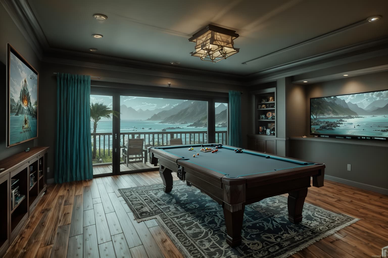 coastal-style (gaming room interior) . with . . cinematic photo, highly detailed, cinematic lighting, ultra-detailed, ultrarealistic, photorealism, 8k. coastal interior design style. masterpiece, cinematic light, ultrarealistic+, photorealistic+, 8k, raw photo, realistic, sharp focus on eyes, (symmetrical eyes), (intact eyes), hyperrealistic, highest quality, best quality, , highly detailed, masterpiece, best quality, extremely detailed 8k wallpaper, masterpiece, best quality, ultra-detailed, best shadow, detailed background, detailed face, detailed eyes, high contrast, best illumination, detailed face, dulux, caustic, dynamic angle, detailed glow. dramatic lighting. highly detailed, insanely detailed hair, symmetrical, intricate details, professionally retouched, 8k high definition. strong bokeh. award winning photo.