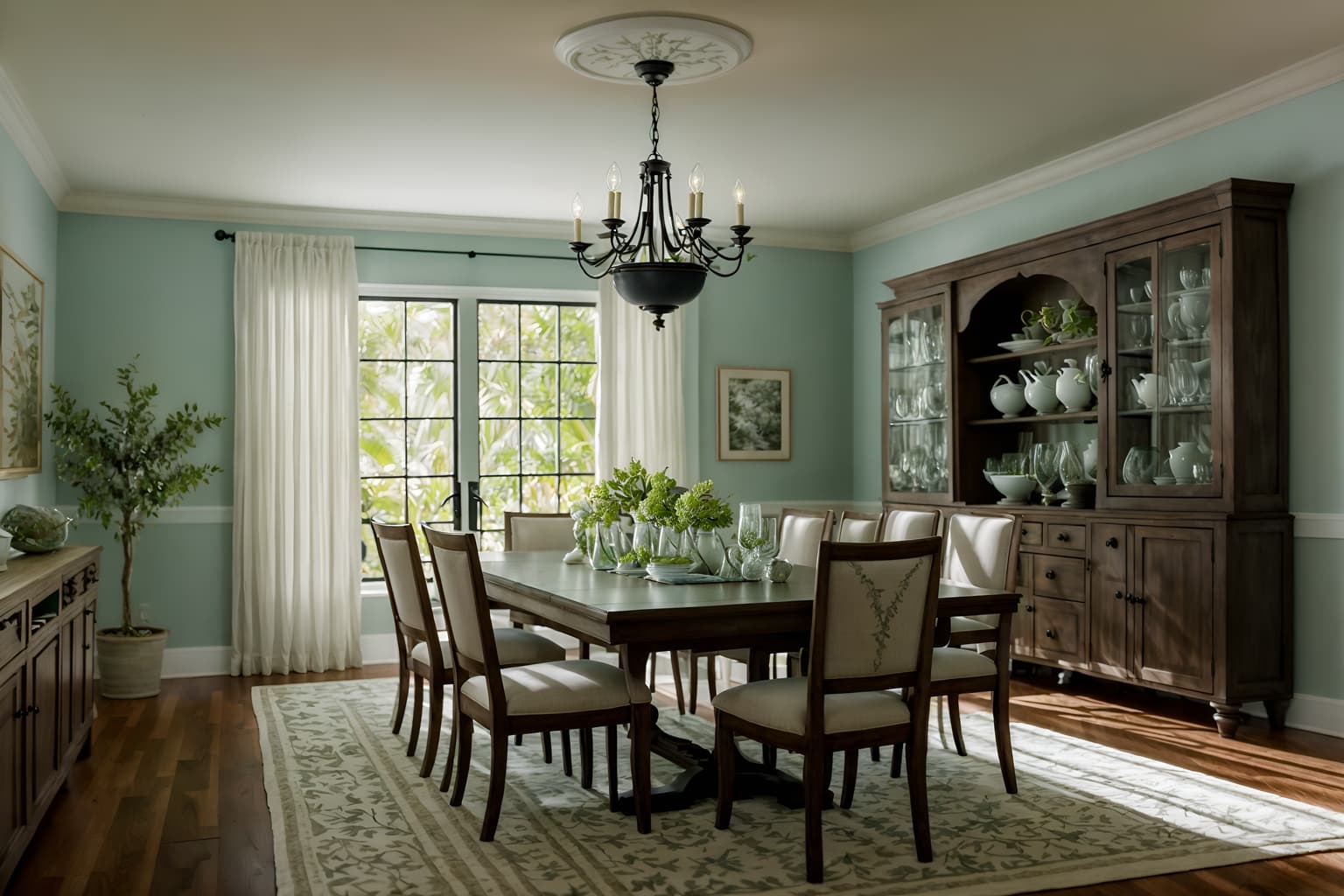 coastal-style (dining room interior) with dining table and painting or photo on wall and vase and table cloth and bookshelves and plant and light or chandelier and plates, cutlery and glasses on dining table. . with . . cinematic photo, highly detailed, cinematic lighting, ultra-detailed, ultrarealistic, photorealism, 8k. coastal interior design style. masterpiece, cinematic light, ultrarealistic+, photorealistic+, 8k, raw photo, realistic, sharp focus on eyes, (symmetrical eyes), (intact eyes), hyperrealistic, highest quality, best quality, , highly detailed, masterpiece, best quality, extremely detailed 8k wallpaper, masterpiece, best quality, ultra-detailed, best shadow, detailed background, detailed face, detailed eyes, high contrast, best illumination, detailed face, dulux, caustic, dynamic angle, detailed glow. dramatic lighting. highly detailed, insanely detailed hair, symmetrical, intricate details, professionally retouched, 8k high definition. strong bokeh. award winning photo.