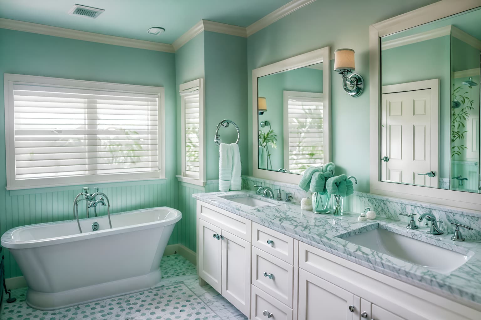 coastal-style (bathroom interior) with shower and bath towel and bathroom sink with faucet and bathtub and bathroom cabinet and toilet seat and bath rail and mirror. . with . . cinematic photo, highly detailed, cinematic lighting, ultra-detailed, ultrarealistic, photorealism, 8k. coastal interior design style. masterpiece, cinematic light, ultrarealistic+, photorealistic+, 8k, raw photo, realistic, sharp focus on eyes, (symmetrical eyes), (intact eyes), hyperrealistic, highest quality, best quality, , highly detailed, masterpiece, best quality, extremely detailed 8k wallpaper, masterpiece, best quality, ultra-detailed, best shadow, detailed background, detailed face, detailed eyes, high contrast, best illumination, detailed face, dulux, caustic, dynamic angle, detailed glow. dramatic lighting. highly detailed, insanely detailed hair, symmetrical, intricate details, professionally retouched, 8k high definition. strong bokeh. award winning photo.