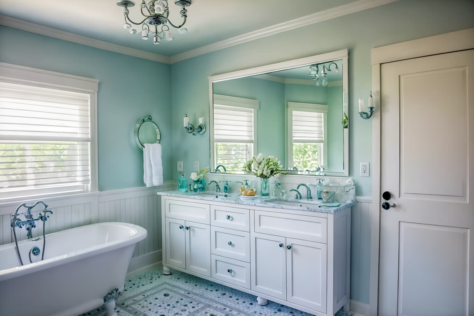coastal-style (bathroom interior) with shower and bath towel and bathroom sink with faucet and bathtub and bathroom cabinet and toilet seat and bath rail and mirror. . with . . cinematic photo, highly detailed, cinematic lighting, ultra-detailed, ultrarealistic, photorealism, 8k. coastal interior design style. masterpiece, cinematic light, ultrarealistic+, photorealistic+, 8k, raw photo, realistic, sharp focus on eyes, (symmetrical eyes), (intact eyes), hyperrealistic, highest quality, best quality, , highly detailed, masterpiece, best quality, extremely detailed 8k wallpaper, masterpiece, best quality, ultra-detailed, best shadow, detailed background, detailed face, detailed eyes, high contrast, best illumination, detailed face, dulux, caustic, dynamic angle, detailed glow. dramatic lighting. highly detailed, insanely detailed hair, symmetrical, intricate details, professionally retouched, 8k high definition. strong bokeh. award winning photo.