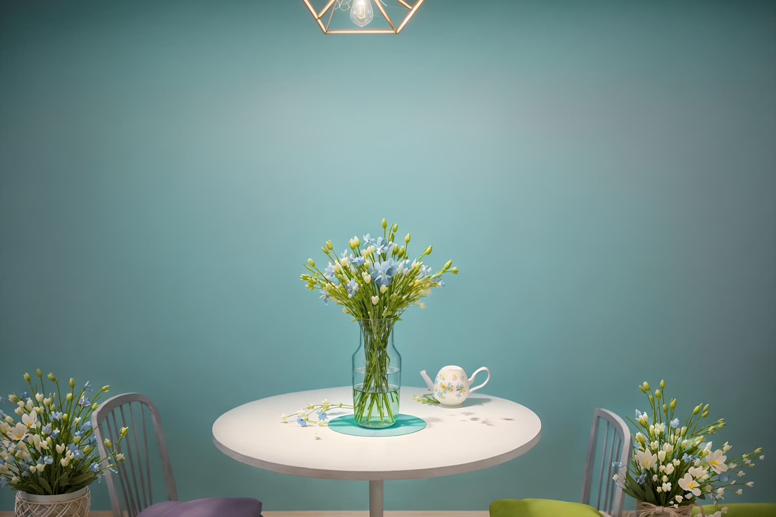 easter-style (exhibition space interior) . with easter decorations and light blue colors and flowers on table and spring decorations and colorful easter eggs and easter decorations. . cinematic photo, highly detailed, cinematic lighting, ultra-detailed, ultrarealistic, photorealism, 8k. easter interior design style. masterpiece, cinematic light, ultrarealistic+, photorealistic+, 8k, raw photo, realistic, sharp focus on eyes, (symmetrical eyes), (intact eyes), hyperrealistic, highest quality, best quality, , highly detailed, masterpiece, best quality, extremely detailed 8k wallpaper, masterpiece, best quality, ultra-detailed, best shadow, detailed background, detailed face, detailed eyes, high contrast, best illumination, detailed face, dulux, caustic, dynamic angle, detailed glow. dramatic lighting. highly detailed, insanely detailed hair, symmetrical, intricate details, professionally retouched, 8k high definition. strong bokeh. award winning photo.