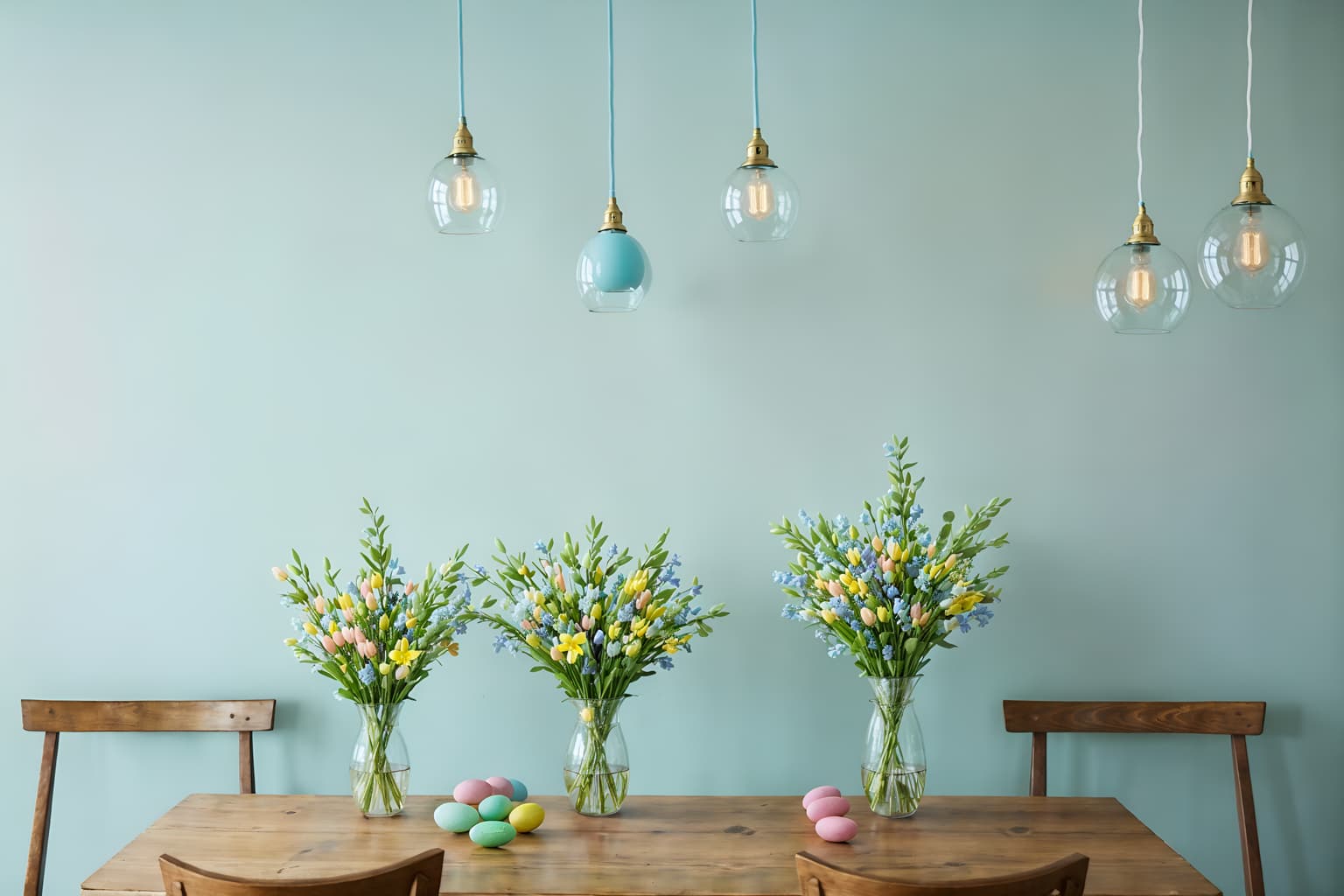 easter-style (coffee shop interior) . with light blue colors and spring decorations and easter decorations and flowers on table and colorful easter eggs and light blue colors. . cinematic photo, highly detailed, cinematic lighting, ultra-detailed, ultrarealistic, photorealism, 8k. easter interior design style. masterpiece, cinematic light, ultrarealistic+, photorealistic+, 8k, raw photo, realistic, sharp focus on eyes, (symmetrical eyes), (intact eyes), hyperrealistic, highest quality, best quality, , highly detailed, masterpiece, best quality, extremely detailed 8k wallpaper, masterpiece, best quality, ultra-detailed, best shadow, detailed background, detailed face, detailed eyes, high contrast, best illumination, detailed face, dulux, caustic, dynamic angle, detailed glow. dramatic lighting. highly detailed, insanely detailed hair, symmetrical, intricate details, professionally retouched, 8k high definition. strong bokeh. award winning photo.