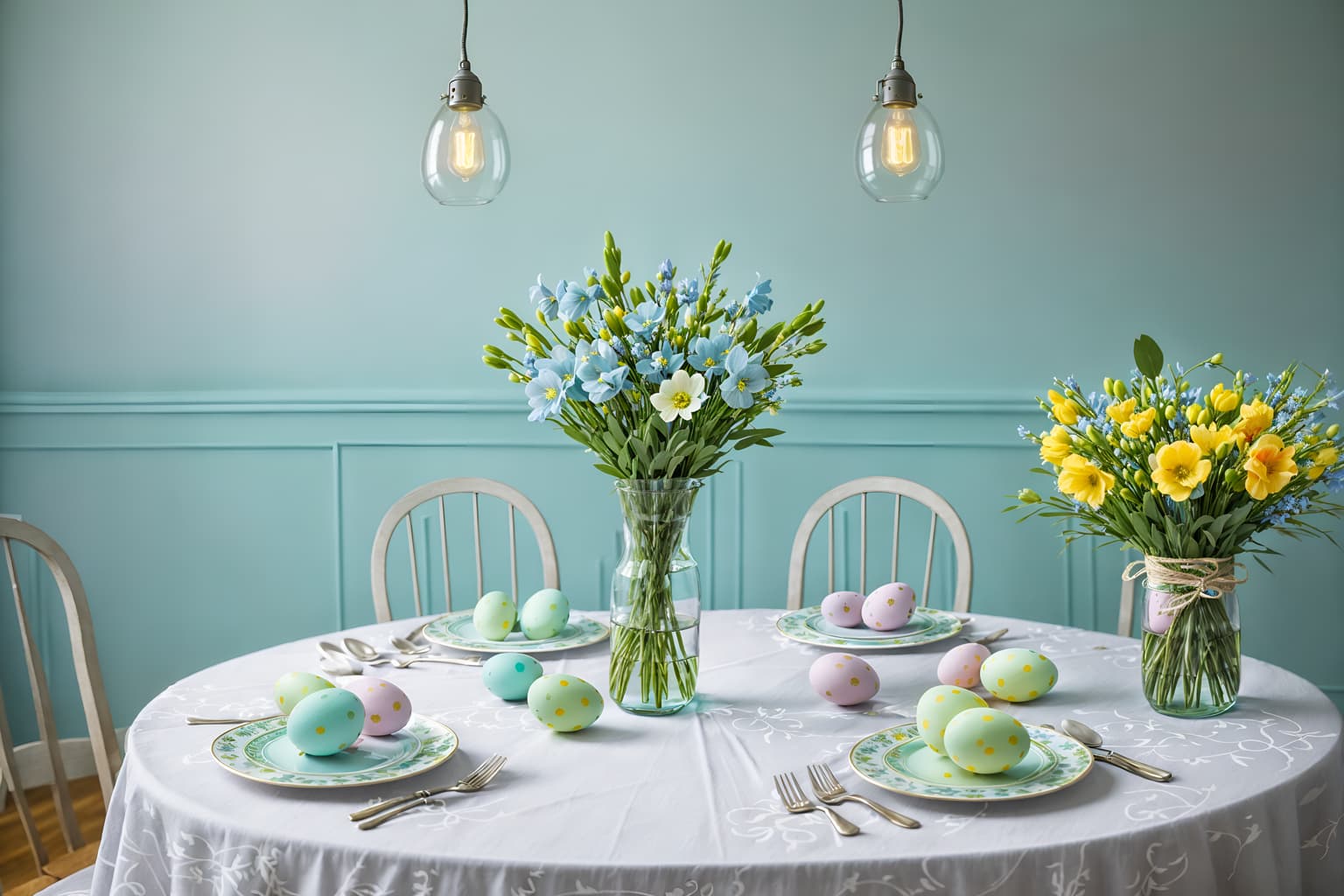 easter-style (clothing store interior) . with flowers on table and light blue colors and spring decorations and colorful easter eggs and easter decorations and flowers on table. . cinematic photo, highly detailed, cinematic lighting, ultra-detailed, ultrarealistic, photorealism, 8k. easter interior design style. masterpiece, cinematic light, ultrarealistic+, photorealistic+, 8k, raw photo, realistic, sharp focus on eyes, (symmetrical eyes), (intact eyes), hyperrealistic, highest quality, best quality, , highly detailed, masterpiece, best quality, extremely detailed 8k wallpaper, masterpiece, best quality, ultra-detailed, best shadow, detailed background, detailed face, detailed eyes, high contrast, best illumination, detailed face, dulux, caustic, dynamic angle, detailed glow. dramatic lighting. highly detailed, insanely detailed hair, symmetrical, intricate details, professionally retouched, 8k high definition. strong bokeh. award winning photo.