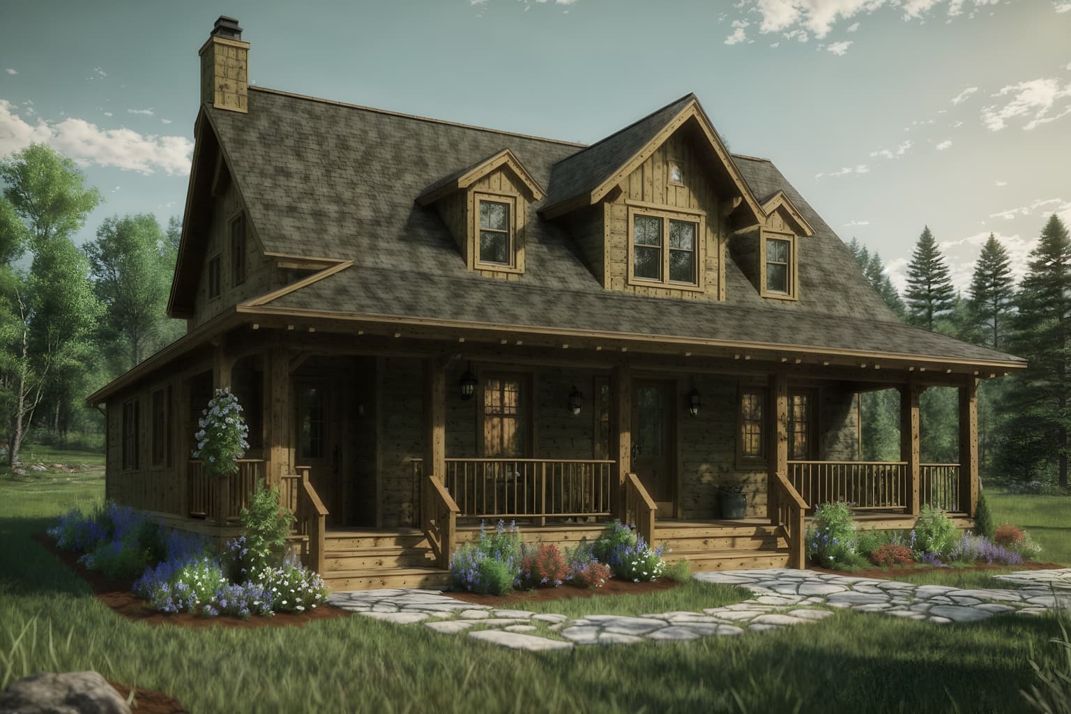 cottagecore-style exterior designed (house exterior exterior) . with country style and earthy and floral patterns and natural and muted colors and traditional and cottage style and organic. . cinematic photo, highly detailed, cinematic lighting, ultra-detailed, ultrarealistic, photorealism, 8k. cottagecore exterior design style. masterpiece, cinematic light, ultrarealistic+, photorealistic+, 8k, raw photo, realistic, sharp focus on eyes, (symmetrical eyes), (intact eyes), hyperrealistic, highest quality, best quality, , highly detailed, masterpiece, best quality, extremely detailed 8k wallpaper, masterpiece, best quality, ultra-detailed, best shadow, detailed background, detailed face, detailed eyes, high contrast, best illumination, detailed face, dulux, caustic, dynamic angle, detailed glow. dramatic lighting. highly detailed, insanely detailed hair, symmetrical, intricate details, professionally retouched, 8k high definition. strong bokeh. award winning photo.