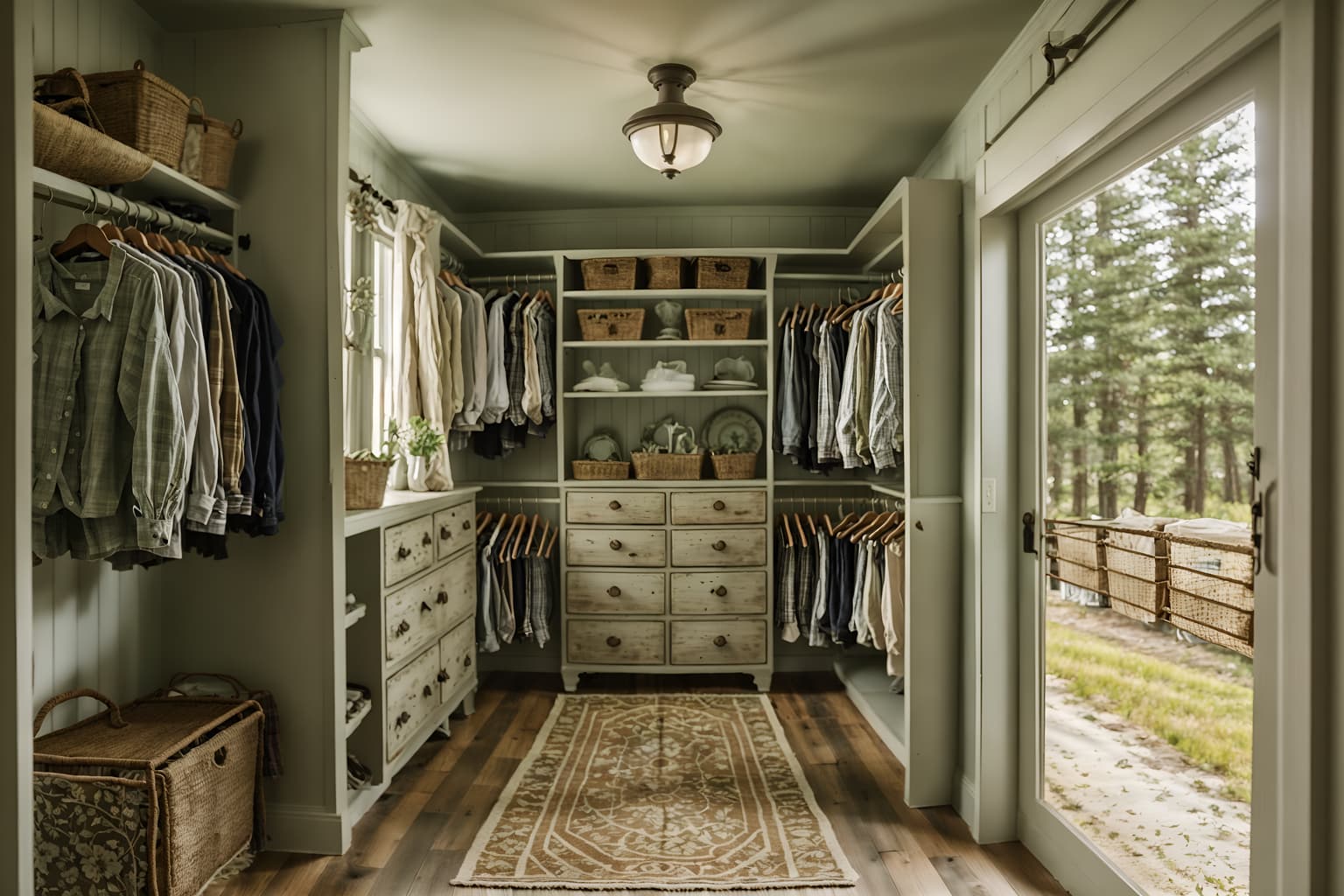 cottagecore-style (walk in closet interior) . with cottage style and country style and muted colors and natural and rustic and organic and earthy and floral patterns. . cinematic photo, highly detailed, cinematic lighting, ultra-detailed, ultrarealistic, photorealism, 8k. cottagecore interior design style. masterpiece, cinematic light, ultrarealistic+, photorealistic+, 8k, raw photo, realistic, sharp focus on eyes, (symmetrical eyes), (intact eyes), hyperrealistic, highest quality, best quality, , highly detailed, masterpiece, best quality, extremely detailed 8k wallpaper, masterpiece, best quality, ultra-detailed, best shadow, detailed background, detailed face, detailed eyes, high contrast, best illumination, detailed face, dulux, caustic, dynamic angle, detailed glow. dramatic lighting. highly detailed, insanely detailed hair, symmetrical, intricate details, professionally retouched, 8k high definition. strong bokeh. award winning photo.