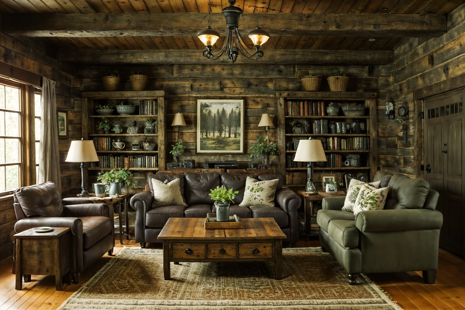 cottagecore-style (living room interior) with televisions and coffee tables and occasional tables and chairs and electric lamps and plant and bookshelves and furniture. . with cottage style and traditional and natural and rustic and earthy and muted colors and country style and organic. . cinematic photo, highly detailed, cinematic lighting, ultra-detailed, ultrarealistic, photorealism, 8k. cottagecore interior design style. masterpiece, cinematic light, ultrarealistic+, photorealistic+, 8k, raw photo, realistic, sharp focus on eyes, (symmetrical eyes), (intact eyes), hyperrealistic, highest quality, best quality, , highly detailed, masterpiece, best quality, extremely detailed 8k wallpaper, masterpiece, best quality, ultra-detailed, best shadow, detailed background, detailed face, detailed eyes, high contrast, best illumination, detailed face, dulux, caustic, dynamic angle, detailed glow. dramatic lighting. highly detailed, insanely detailed hair, symmetrical, intricate details, professionally retouched, 8k high definition. strong bokeh. award winning photo.