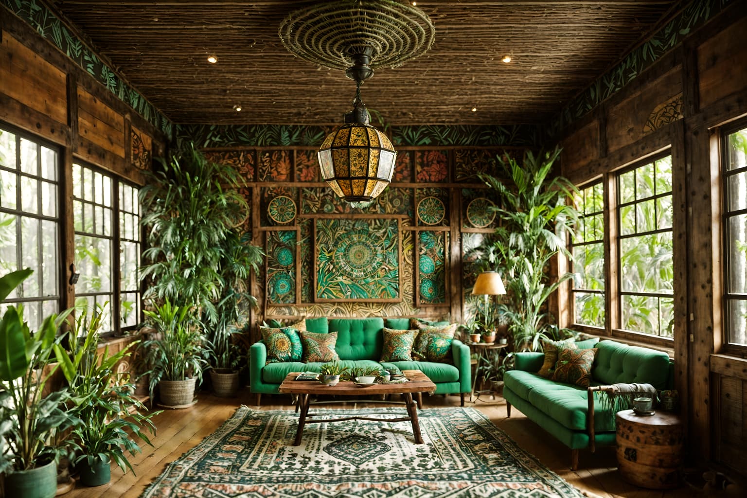 bohemian-style (clothing store interior) . with playful textures and lush green nature and a lack of structure and playful patterns and woods and natural materials and mixed patterns and bold patterns. . cinematic photo, highly detailed, cinematic lighting, ultra-detailed, ultrarealistic, photorealism, 8k. bohemian interior design style. masterpiece, cinematic light, ultrarealistic+, photorealistic+, 8k, raw photo, realistic, sharp focus on eyes, (symmetrical eyes), (intact eyes), hyperrealistic, highest quality, best quality, , highly detailed, masterpiece, best quality, extremely detailed 8k wallpaper, masterpiece, best quality, ultra-detailed, best shadow, detailed background, detailed face, detailed eyes, high contrast, best illumination, detailed face, dulux, caustic, dynamic angle, detailed glow. dramatic lighting. highly detailed, insanely detailed hair, symmetrical, intricate details, professionally retouched, 8k high definition. strong bokeh. award winning photo.