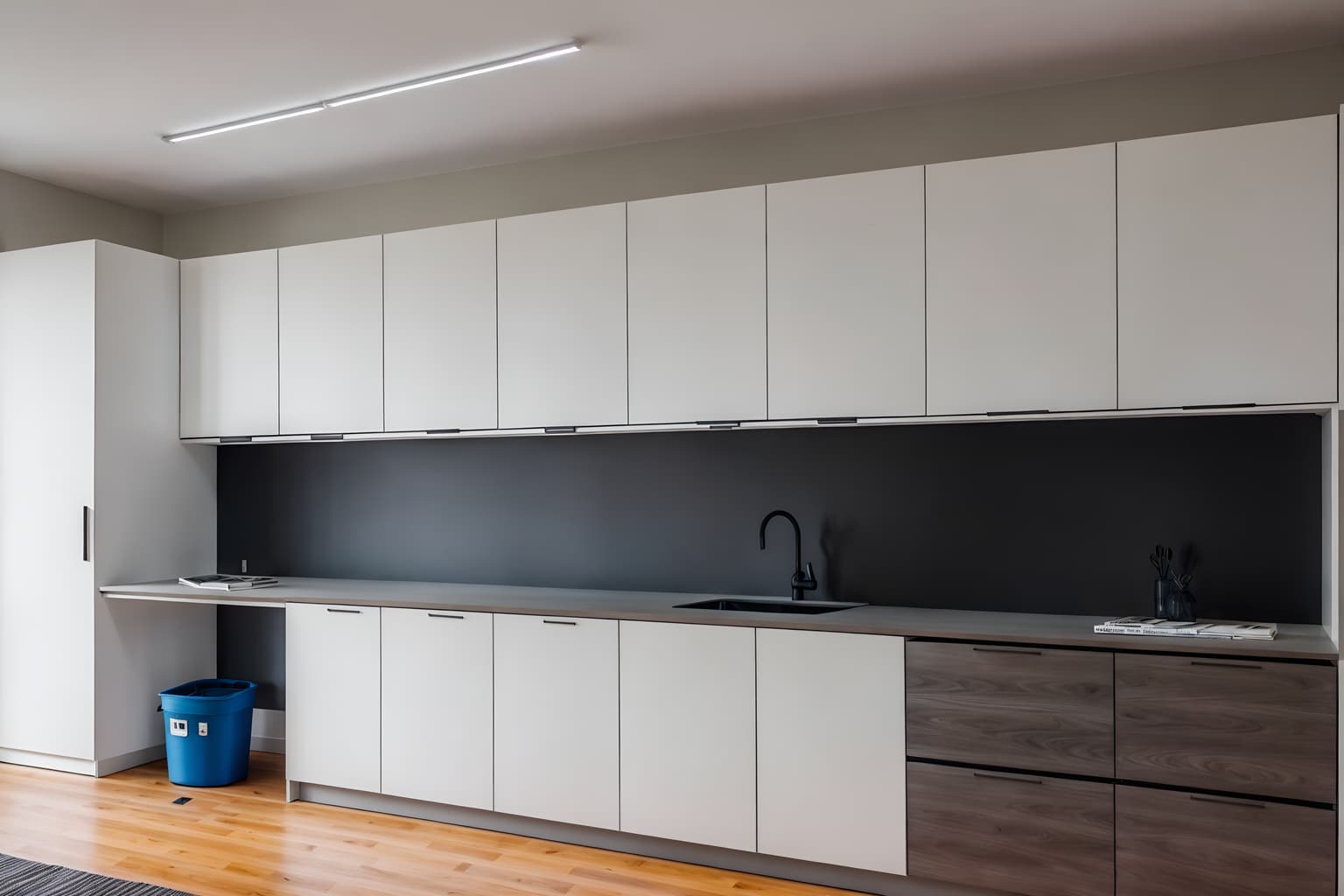 minimalist-style (drop zone interior) with cabinets and storage drawers and storage baskets and high up storage and lockers and cubbies and wall hooks for coats and shelves for shoes. . with functional furniture and a monochromatic palette with colour used as an accent and lots of light and clean lines and focus on the shape, colour and texture of just a few of essential elements and an open floor plan and functional furniture. . cinematic photo, highly detailed, cinematic lighting, ultra-detailed, ultrarealistic, photorealism, 8k. minimalist interior design style. masterpiece, cinematic light, ultrarealistic+, photorealistic+, 8k, raw photo, realistic, sharp focus on eyes, (symmetrical eyes), (intact eyes), hyperrealistic, highest quality, best quality, , highly detailed, masterpiece, best quality, extremely detailed 8k wallpaper, masterpiece, best quality, ultra-detailed, best shadow, detailed background, detailed face, detailed eyes, high contrast, best illumination, detailed face, dulux, caustic, dynamic angle, detailed glow. dramatic lighting. highly detailed, insanely detailed hair, symmetrical, intricate details, professionally retouched, 8k high definition. strong bokeh. award winning photo.