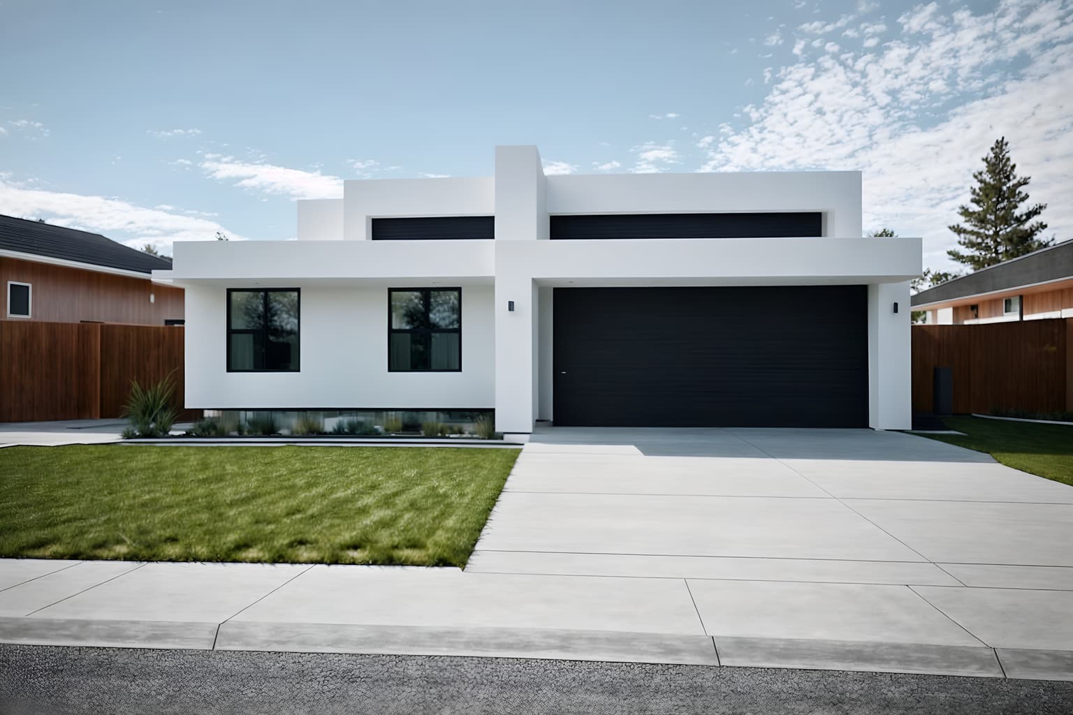 minimalist-style exterior designed (house exterior exterior) . with clean lines and lots of light and a monochromatic palette with colour used as an accent and an open floor plan and functional furniture and focus on the shape, colour and texture of just a few of essential elements and clean lines. . cinematic photo, highly detailed, cinematic lighting, ultra-detailed, ultrarealistic, photorealism, 8k. minimalist exterior design style. masterpiece, cinematic light, ultrarealistic+, photorealistic+, 8k, raw photo, realistic, sharp focus on eyes, (symmetrical eyes), (intact eyes), hyperrealistic, highest quality, best quality, , highly detailed, masterpiece, best quality, extremely detailed 8k wallpaper, masterpiece, best quality, ultra-detailed, best shadow, detailed background, detailed face, detailed eyes, high contrast, best illumination, detailed face, dulux, caustic, dynamic angle, detailed glow. dramatic lighting. highly detailed, insanely detailed hair, symmetrical, intricate details, professionally retouched, 8k high definition. strong bokeh. award winning photo.