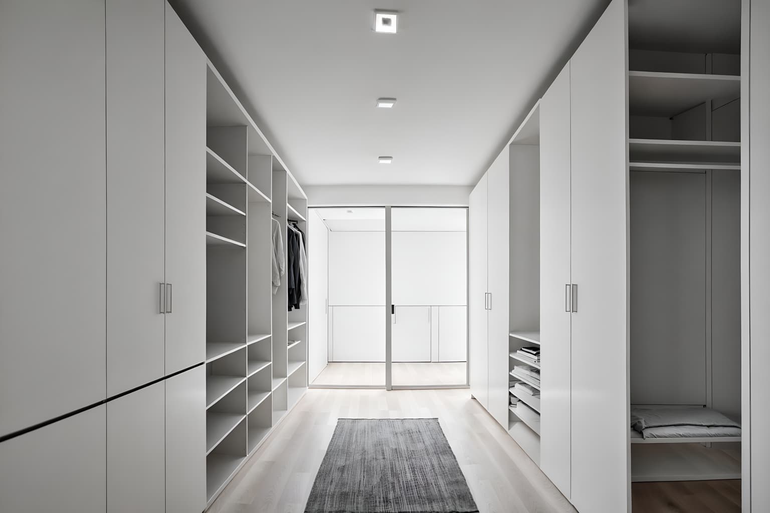 minimalist-style (walk in closet interior) . with an open floor plan and clean lines and a monochromatic palette with colour used as an accent and functional furniture and focus on the shape, colour and texture of just a few of essential elements and lots of light and an open floor plan. . cinematic photo, highly detailed, cinematic lighting, ultra-detailed, ultrarealistic, photorealism, 8k. minimalist interior design style. masterpiece, cinematic light, ultrarealistic+, photorealistic+, 8k, raw photo, realistic, sharp focus on eyes, (symmetrical eyes), (intact eyes), hyperrealistic, highest quality, best quality, , highly detailed, masterpiece, best quality, extremely detailed 8k wallpaper, masterpiece, best quality, ultra-detailed, best shadow, detailed background, detailed face, detailed eyes, high contrast, best illumination, detailed face, dulux, caustic, dynamic angle, detailed glow. dramatic lighting. highly detailed, insanely detailed hair, symmetrical, intricate details, professionally retouched, 8k high definition. strong bokeh. award winning photo.