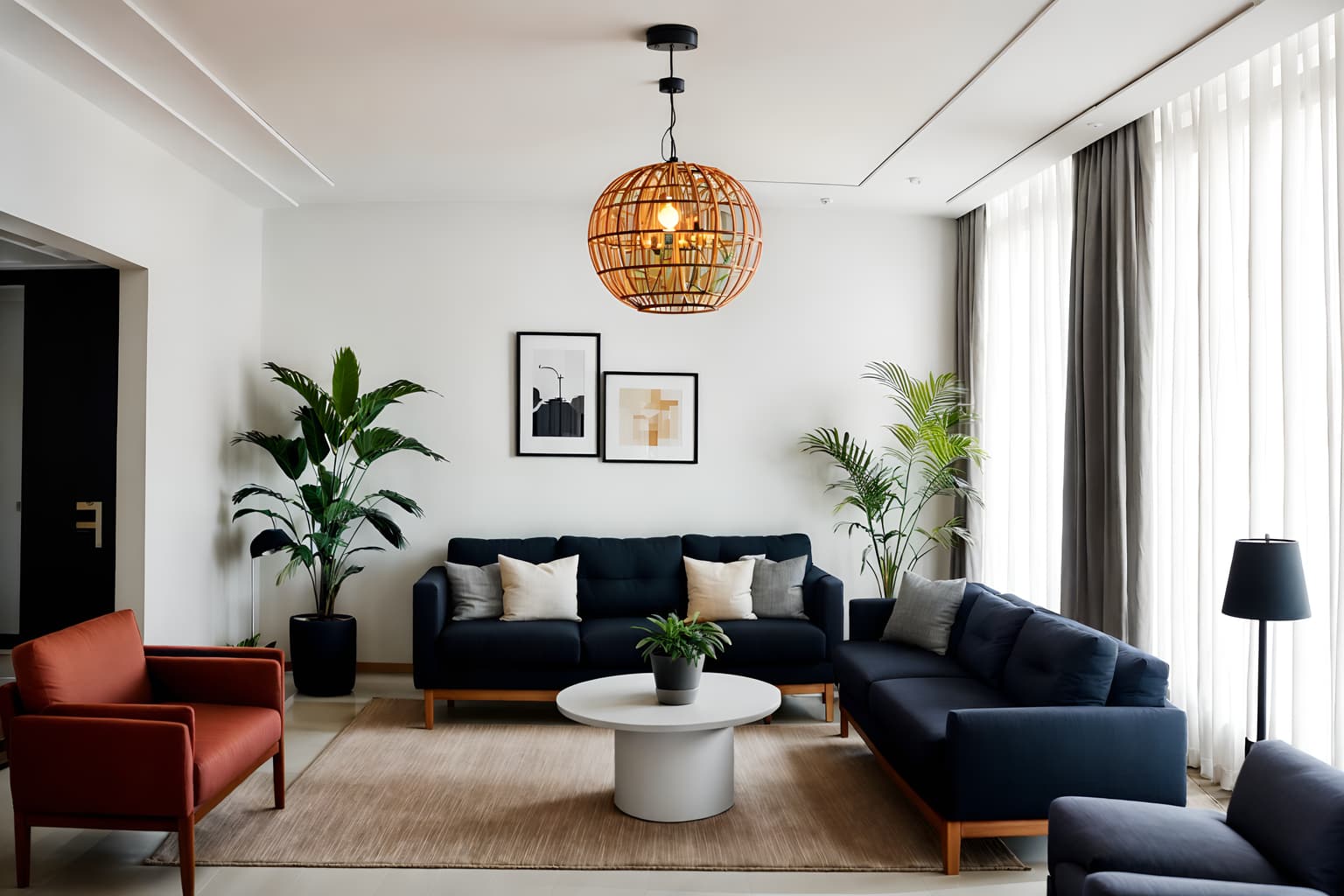 minimalist-style (hotel lobby interior) with sofas and coffee tables and furniture and lounge chairs and plant and hanging lamps and rug and check in desk. . with an open floor plan and clean lines and focus on the shape, colour and texture of just a few of essential elements and a monochromatic palette with colour used as an accent and lots of light and functional furniture and an open floor plan. . cinematic photo, highly detailed, cinematic lighting, ultra-detailed, ultrarealistic, photorealism, 8k. minimalist interior design style. masterpiece, cinematic light, ultrarealistic+, photorealistic+, 8k, raw photo, realistic, sharp focus on eyes, (symmetrical eyes), (intact eyes), hyperrealistic, highest quality, best quality, , highly detailed, masterpiece, best quality, extremely detailed 8k wallpaper, masterpiece, best quality, ultra-detailed, best shadow, detailed background, detailed face, detailed eyes, high contrast, best illumination, detailed face, dulux, caustic, dynamic angle, detailed glow. dramatic lighting. highly detailed, insanely detailed hair, symmetrical, intricate details, professionally retouched, 8k high definition. strong bokeh. award winning photo.