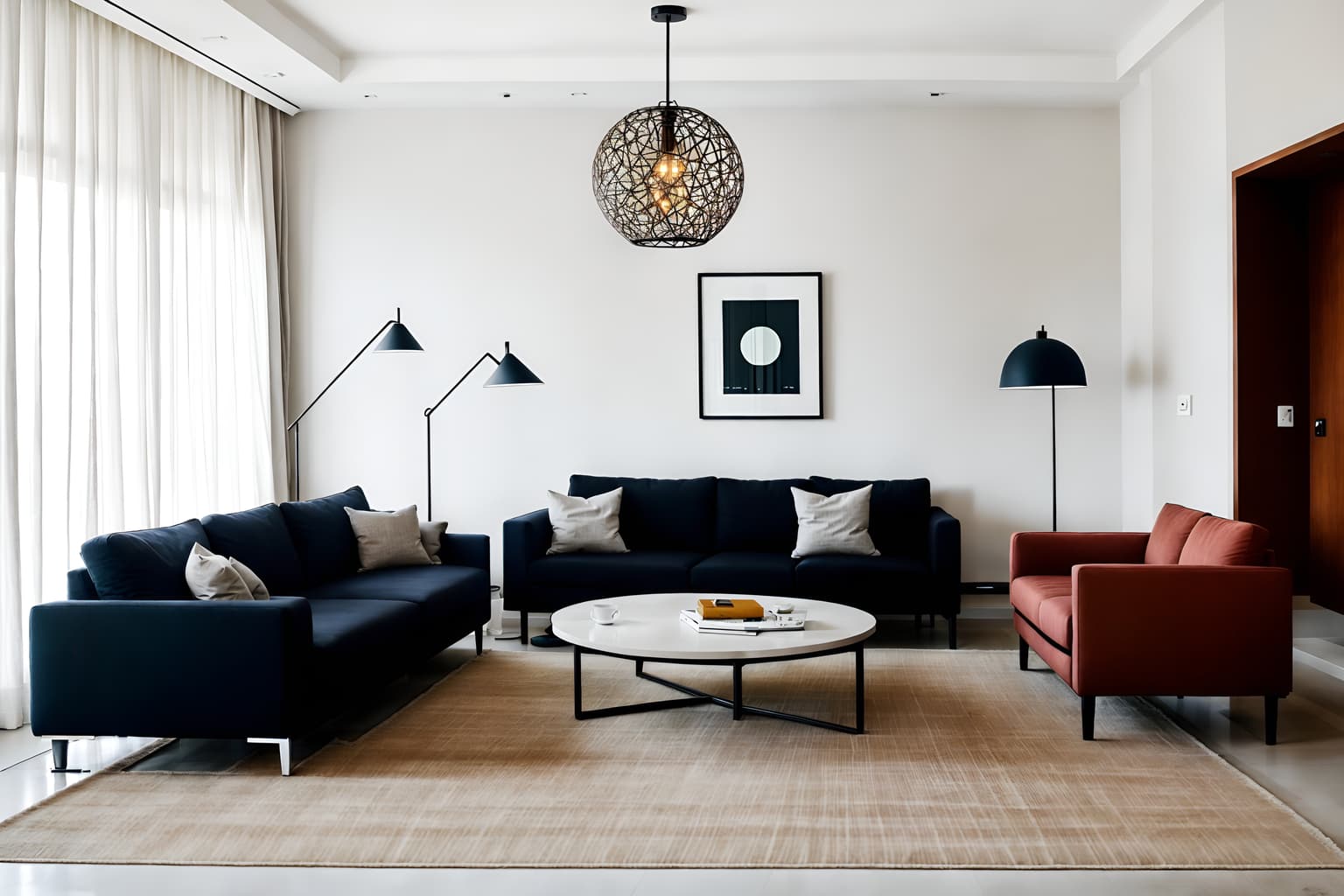minimalist-style (hotel lobby interior) with sofas and coffee tables and furniture and lounge chairs and plant and hanging lamps and rug and check in desk. . with an open floor plan and clean lines and focus on the shape, colour and texture of just a few of essential elements and a monochromatic palette with colour used as an accent and lots of light and functional furniture and an open floor plan. . cinematic photo, highly detailed, cinematic lighting, ultra-detailed, ultrarealistic, photorealism, 8k. minimalist interior design style. masterpiece, cinematic light, ultrarealistic+, photorealistic+, 8k, raw photo, realistic, sharp focus on eyes, (symmetrical eyes), (intact eyes), hyperrealistic, highest quality, best quality, , highly detailed, masterpiece, best quality, extremely detailed 8k wallpaper, masterpiece, best quality, ultra-detailed, best shadow, detailed background, detailed face, detailed eyes, high contrast, best illumination, detailed face, dulux, caustic, dynamic angle, detailed glow. dramatic lighting. highly detailed, insanely detailed hair, symmetrical, intricate details, professionally retouched, 8k high definition. strong bokeh. award winning photo.