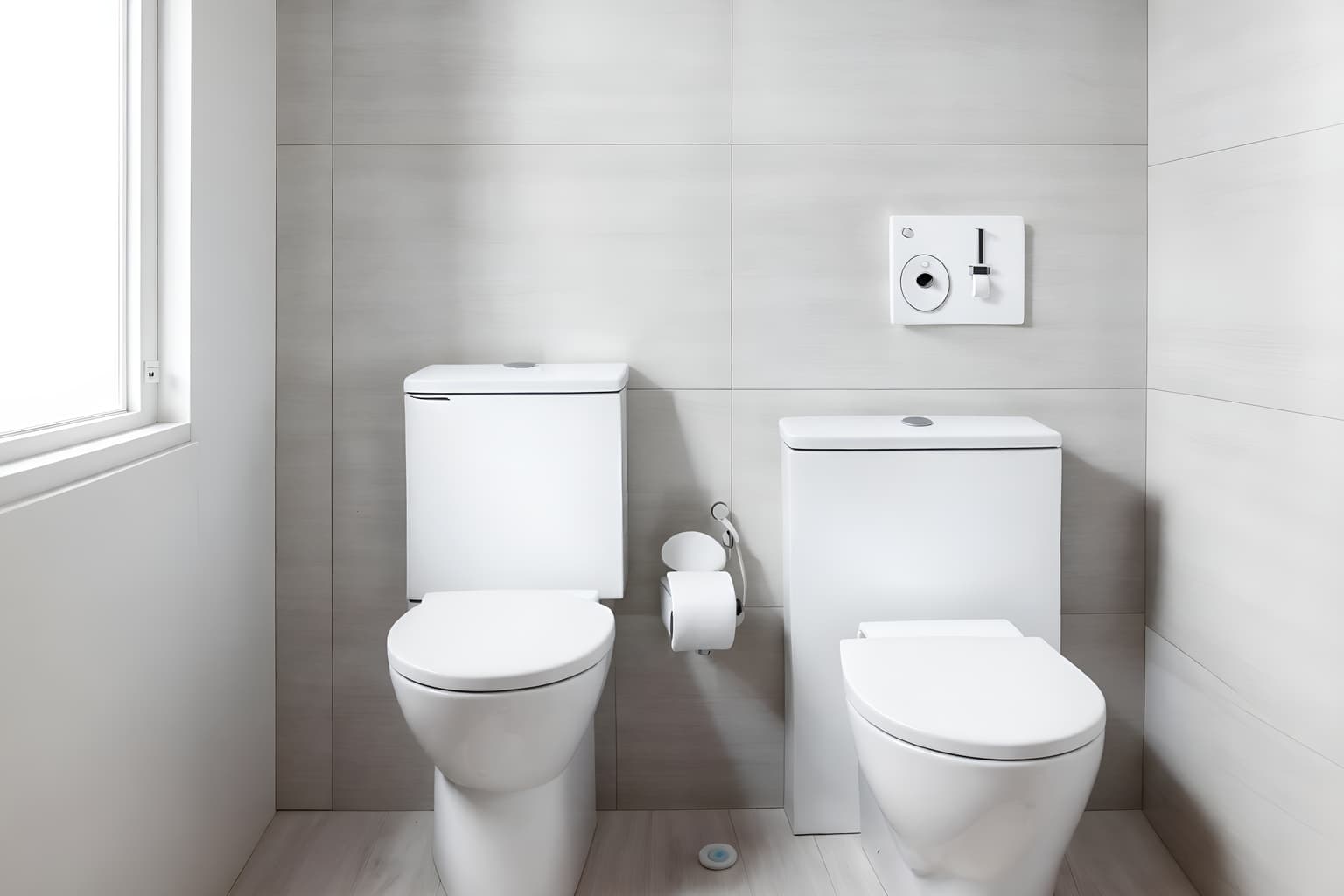 minimalist-style (toilet interior) with toilet with toilet seat up and sink with tap and toilet paper hanger and toilet with toilet seat up. . with focus on the shape, colour and texture of just a few of essential elements and an open floor plan and functional furniture and clean lines and a monochromatic palette with colour used as an accent and lots of light and focus on the shape, colour and texture of just a few of essential elements. . cinematic photo, highly detailed, cinematic lighting, ultra-detailed, ultrarealistic, photorealism, 8k. minimalist interior design style. masterpiece, cinematic light, ultrarealistic+, photorealistic+, 8k, raw photo, realistic, sharp focus on eyes, (symmetrical eyes), (intact eyes), hyperrealistic, highest quality, best quality, , highly detailed, masterpiece, best quality, extremely detailed 8k wallpaper, masterpiece, best quality, ultra-detailed, best shadow, detailed background, detailed face, detailed eyes, high contrast, best illumination, detailed face, dulux, caustic, dynamic angle, detailed glow. dramatic lighting. highly detailed, insanely detailed hair, symmetrical, intricate details, professionally retouched, 8k high definition. strong bokeh. award winning photo.