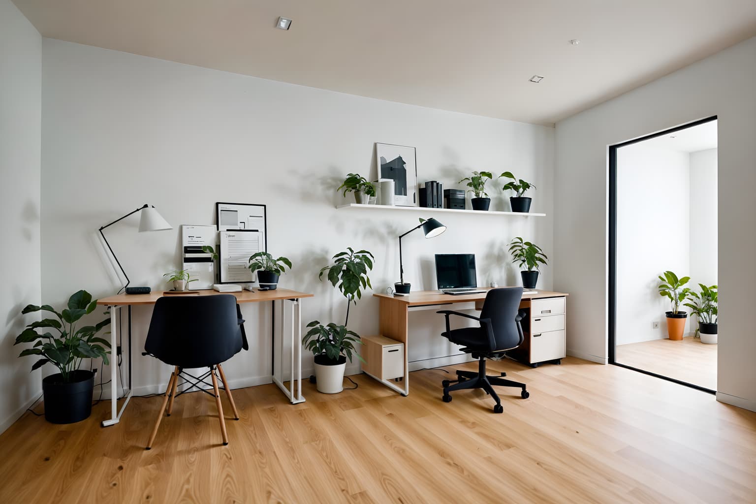 minimalist-style (home office interior) with plant and cabinets and computer desk and office chair and desk lamp and plant. . with functional furniture and lots of light and focus on the shape, colour and texture of just a few of essential elements and clean lines and an open floor plan and a monochromatic palette with colour used as an accent and functional furniture. . cinematic photo, highly detailed, cinematic lighting, ultra-detailed, ultrarealistic, photorealism, 8k. minimalist interior design style. masterpiece, cinematic light, ultrarealistic+, photorealistic+, 8k, raw photo, realistic, sharp focus on eyes, (symmetrical eyes), (intact eyes), hyperrealistic, highest quality, best quality, , highly detailed, masterpiece, best quality, extremely detailed 8k wallpaper, masterpiece, best quality, ultra-detailed, best shadow, detailed background, detailed face, detailed eyes, high contrast, best illumination, detailed face, dulux, caustic, dynamic angle, detailed glow. dramatic lighting. highly detailed, insanely detailed hair, symmetrical, intricate details, professionally retouched, 8k high definition. strong bokeh. award winning photo.