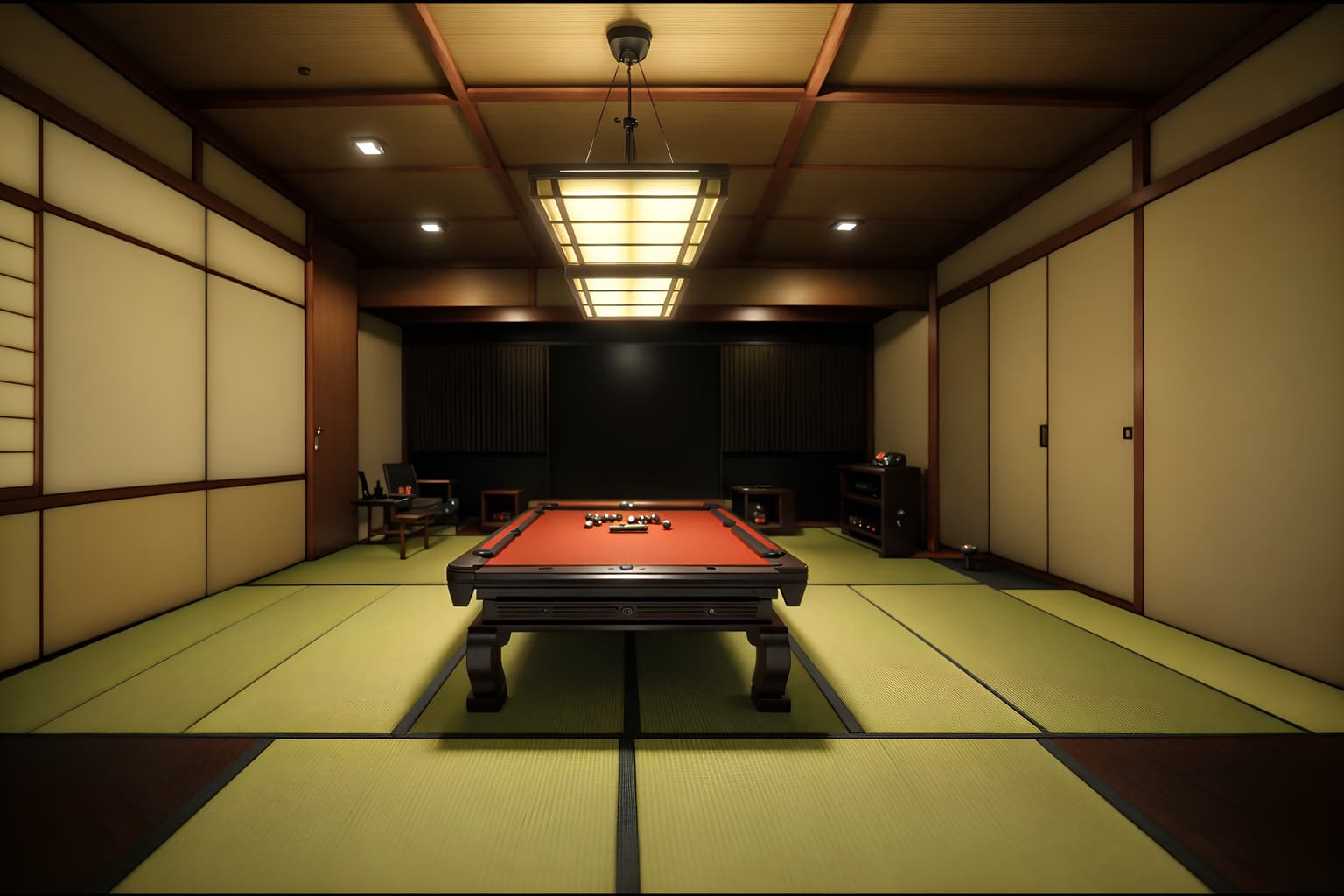 japanese design-style (gaming room interior) . with . . cinematic photo, highly detailed, cinematic lighting, ultra-detailed, ultrarealistic, photorealism, 8k. japanese design interior design style. masterpiece, cinematic light, ultrarealistic+, photorealistic+, 8k, raw photo, realistic, sharp focus on eyes, (symmetrical eyes), (intact eyes), hyperrealistic, highest quality, best quality, , highly detailed, masterpiece, best quality, extremely detailed 8k wallpaper, masterpiece, best quality, ultra-detailed, best shadow, detailed background, detailed face, detailed eyes, high contrast, best illumination, detailed face, dulux, caustic, dynamic angle, detailed glow. dramatic lighting. highly detailed, insanely detailed hair, symmetrical, intricate details, professionally retouched, 8k high definition. strong bokeh. award winning photo.