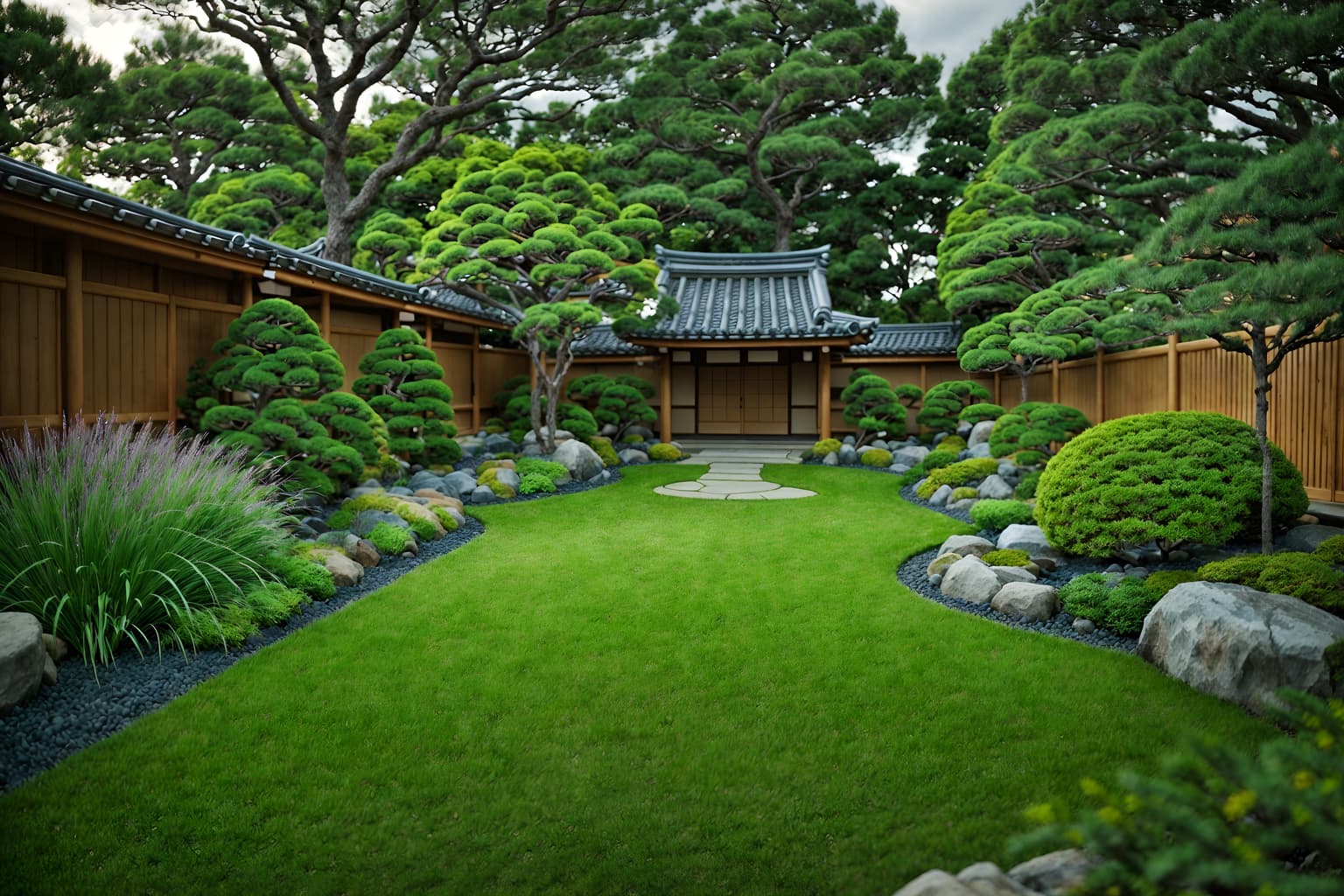 japanese design-style designed (outdoor garden ) with grass and garden tree and garden plants and grass. . with . . cinematic photo, highly detailed, cinematic lighting, ultra-detailed, ultrarealistic, photorealism, 8k. japanese design design style. masterpiece, cinematic light, ultrarealistic+, photorealistic+, 8k, raw photo, realistic, sharp focus on eyes, (symmetrical eyes), (intact eyes), hyperrealistic, highest quality, best quality, , highly detailed, masterpiece, best quality, extremely detailed 8k wallpaper, masterpiece, best quality, ultra-detailed, best shadow, detailed background, detailed face, detailed eyes, high contrast, best illumination, detailed face, dulux, caustic, dynamic angle, detailed glow. dramatic lighting. highly detailed, insanely detailed hair, symmetrical, intricate details, professionally retouched, 8k high definition. strong bokeh. award winning photo.