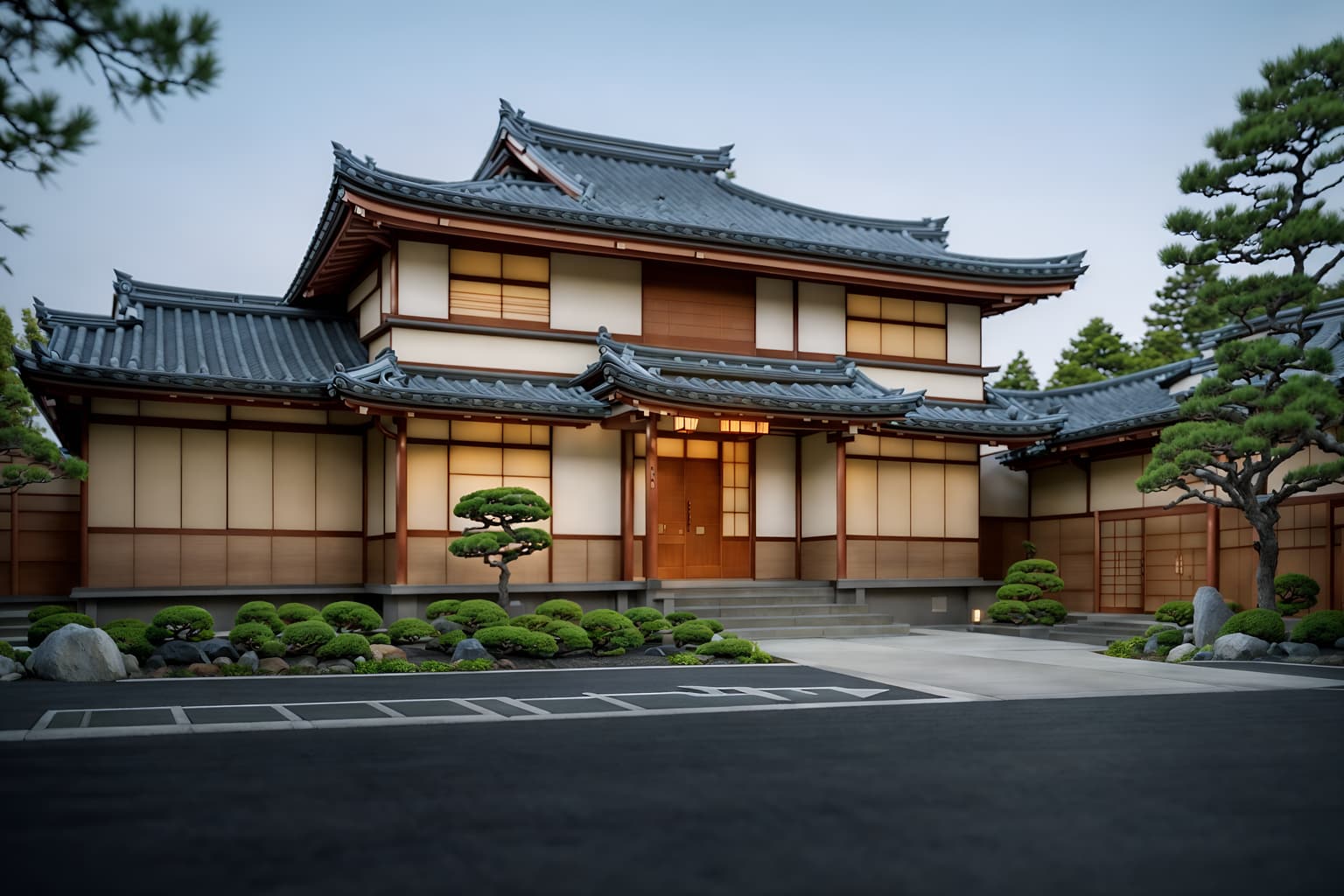japanese design-style exterior designed (house exterior exterior) . with . . cinematic photo, highly detailed, cinematic lighting, ultra-detailed, ultrarealistic, photorealism, 8k. japanese design exterior design style. masterpiece, cinematic light, ultrarealistic+, photorealistic+, 8k, raw photo, realistic, sharp focus on eyes, (symmetrical eyes), (intact eyes), hyperrealistic, highest quality, best quality, , highly detailed, masterpiece, best quality, extremely detailed 8k wallpaper, masterpiece, best quality, ultra-detailed, best shadow, detailed background, detailed face, detailed eyes, high contrast, best illumination, detailed face, dulux, caustic, dynamic angle, detailed glow. dramatic lighting. highly detailed, insanely detailed hair, symmetrical, intricate details, professionally retouched, 8k high definition. strong bokeh. award winning photo.