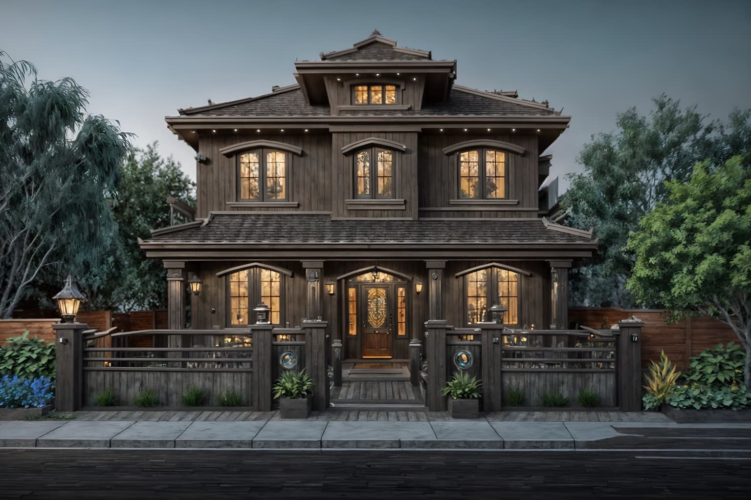 eclectic-style exterior designed (house exterior exterior) . . cinematic photo, highly detailed, cinematic lighting, ultra-detailed, ultrarealistic, photorealism, 8k. eclectic exterior design style. masterpiece, cinematic light, ultrarealistic+, photorealistic+, 8k, raw photo, realistic, sharp focus on eyes, (symmetrical eyes), (intact eyes), hyperrealistic, highest quality, best quality, , highly detailed, masterpiece, best quality, extremely detailed 8k wallpaper, masterpiece, best quality, ultra-detailed, best shadow, detailed background, detailed face, detailed eyes, high contrast, best illumination, detailed face, dulux, caustic, dynamic angle, detailed glow. dramatic lighting. highly detailed, insanely detailed hair, symmetrical, intricate details, professionally retouched, 8k high definition. strong bokeh. award winning photo.