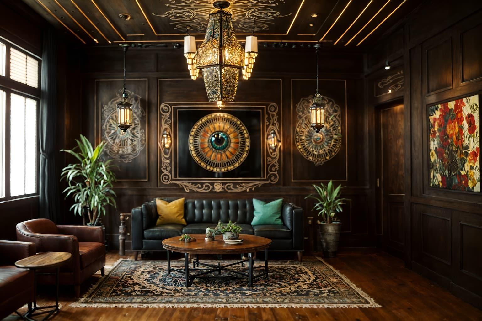 eclectic-style (coffee shop interior) . . cinematic photo, highly detailed, cinematic lighting, ultra-detailed, ultrarealistic, photorealism, 8k. eclectic interior design style. masterpiece, cinematic light, ultrarealistic+, photorealistic+, 8k, raw photo, realistic, sharp focus on eyes, (symmetrical eyes), (intact eyes), hyperrealistic, highest quality, best quality, , highly detailed, masterpiece, best quality, extremely detailed 8k wallpaper, masterpiece, best quality, ultra-detailed, best shadow, detailed background, detailed face, detailed eyes, high contrast, best illumination, detailed face, dulux, caustic, dynamic angle, detailed glow. dramatic lighting. highly detailed, insanely detailed hair, symmetrical, intricate details, professionally retouched, 8k high definition. strong bokeh. award winning photo.