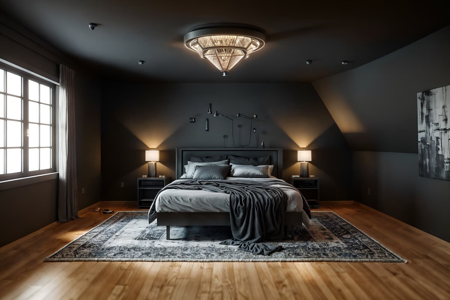 contemporary-style (attic interior) . with . . cinematic photo, highly detailed, cinematic lighting, ultra-detailed, ultrarealistic, photorealism, 8k. contemporary interior design style. masterpiece, cinematic light, ultrarealistic+, photorealistic+, 8k, raw photo, realistic, sharp focus on eyes, (symmetrical eyes), (intact eyes), hyperrealistic, highest quality, best quality, , highly detailed, masterpiece, best quality, extremely detailed 8k wallpaper, masterpiece, best quality, ultra-detailed, best shadow, detailed background, detailed face, detailed eyes, high contrast, best illumination, detailed face, dulux, caustic, dynamic angle, detailed glow. dramatic lighting. highly detailed, insanely detailed hair, symmetrical, intricate details, professionally retouched, 8k high definition. strong bokeh. award winning photo.