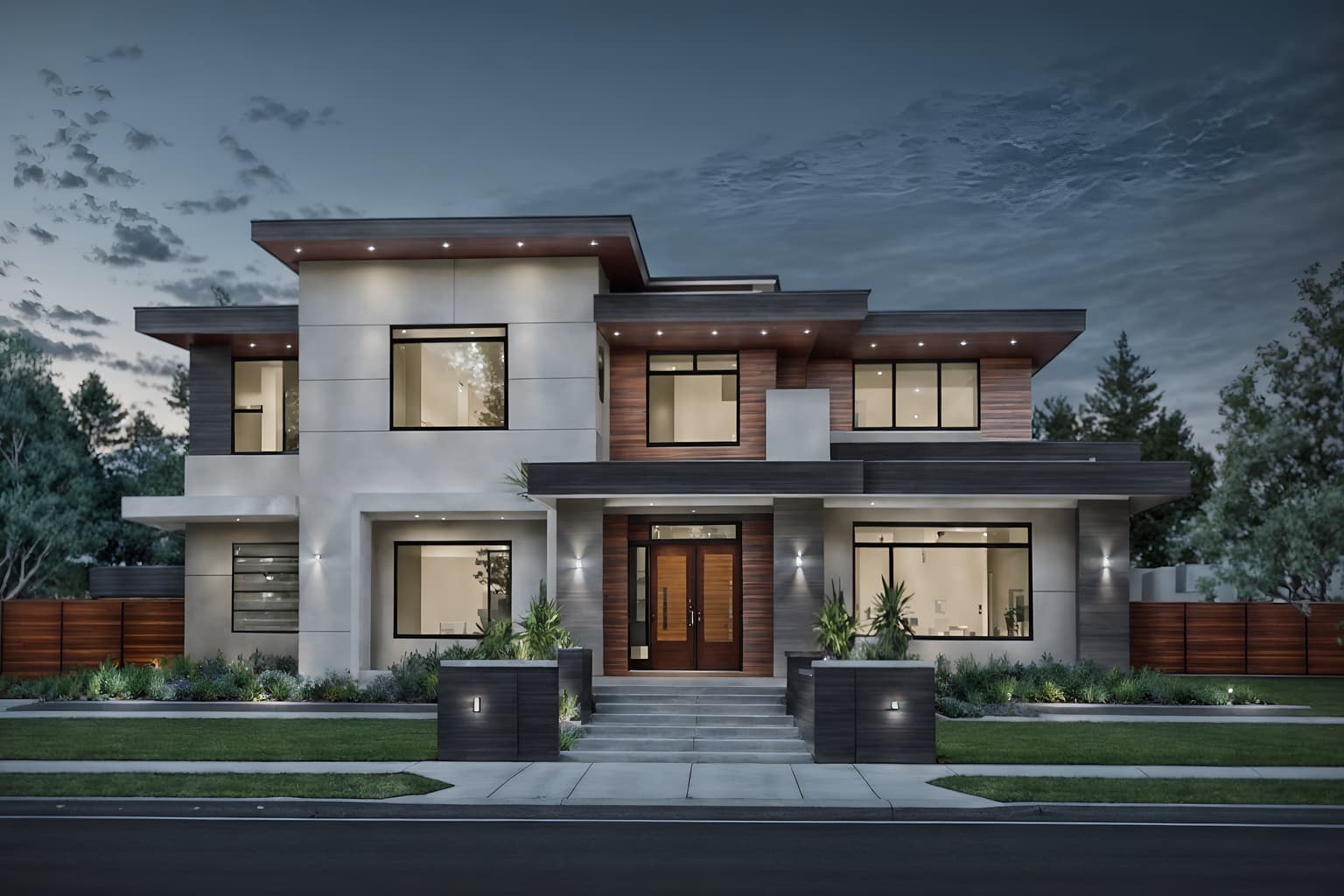 contemporary-style exterior designed (house exterior exterior) . with . . cinematic photo, highly detailed, cinematic lighting, ultra-detailed, ultrarealistic, photorealism, 8k. contemporary exterior design style. masterpiece, cinematic light, ultrarealistic+, photorealistic+, 8k, raw photo, realistic, sharp focus on eyes, (symmetrical eyes), (intact eyes), hyperrealistic, highest quality, best quality, , highly detailed, masterpiece, best quality, extremely detailed 8k wallpaper, masterpiece, best quality, ultra-detailed, best shadow, detailed background, detailed face, detailed eyes, high contrast, best illumination, detailed face, dulux, caustic, dynamic angle, detailed glow. dramatic lighting. highly detailed, insanely detailed hair, symmetrical, intricate details, professionally retouched, 8k high definition. strong bokeh. award winning photo.