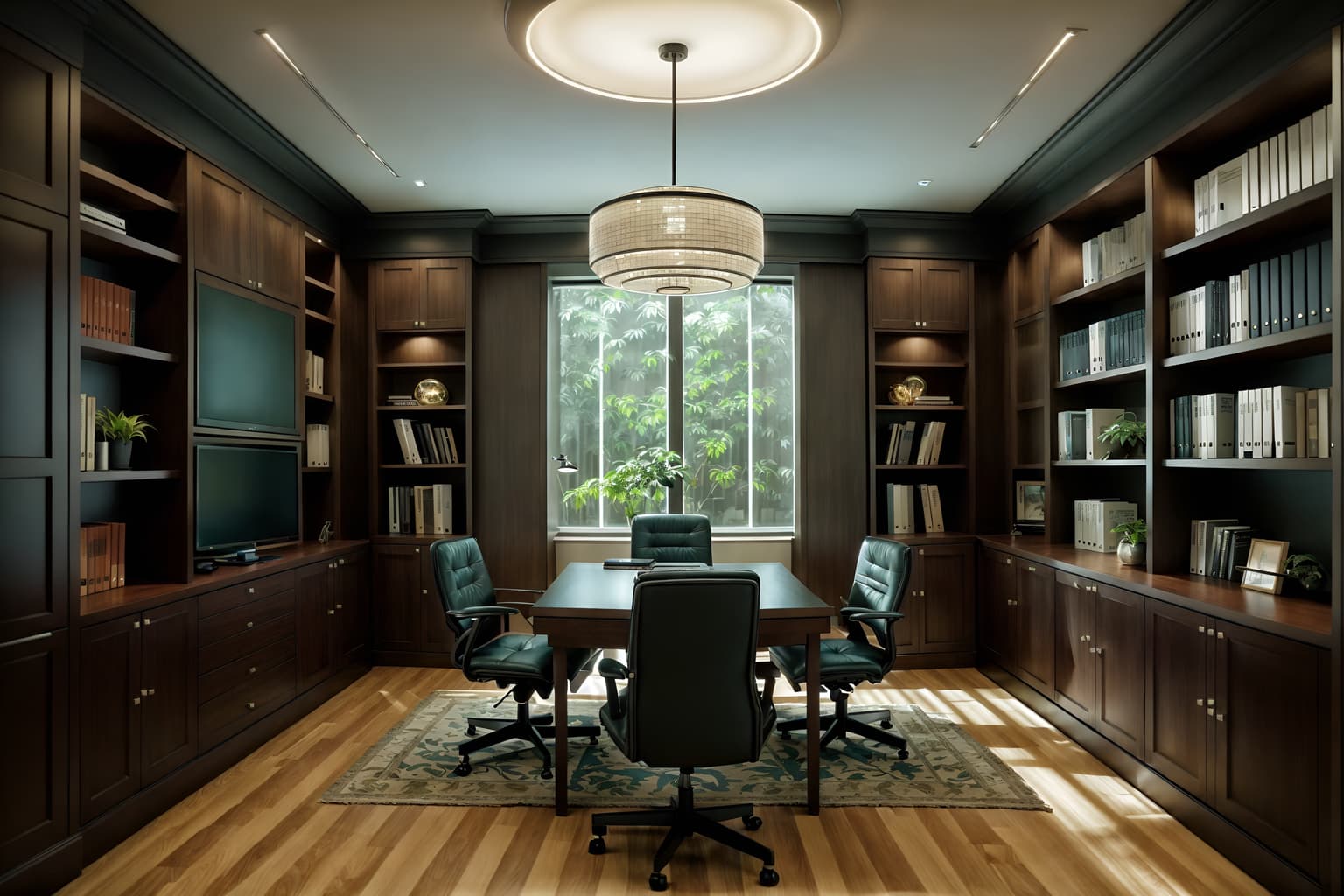 contemporary-style (study room interior) with cabinets and writing desk and plant and office chair and bookshelves and desk lamp and lounge chair and cabinets. . with . . cinematic photo, highly detailed, cinematic lighting, ultra-detailed, ultrarealistic, photorealism, 8k. contemporary interior design style. masterpiece, cinematic light, ultrarealistic+, photorealistic+, 8k, raw photo, realistic, sharp focus on eyes, (symmetrical eyes), (intact eyes), hyperrealistic, highest quality, best quality, , highly detailed, masterpiece, best quality, extremely detailed 8k wallpaper, masterpiece, best quality, ultra-detailed, best shadow, detailed background, detailed face, detailed eyes, high contrast, best illumination, detailed face, dulux, caustic, dynamic angle, detailed glow. dramatic lighting. highly detailed, insanely detailed hair, symmetrical, intricate details, professionally retouched, 8k high definition. strong bokeh. award winning photo.