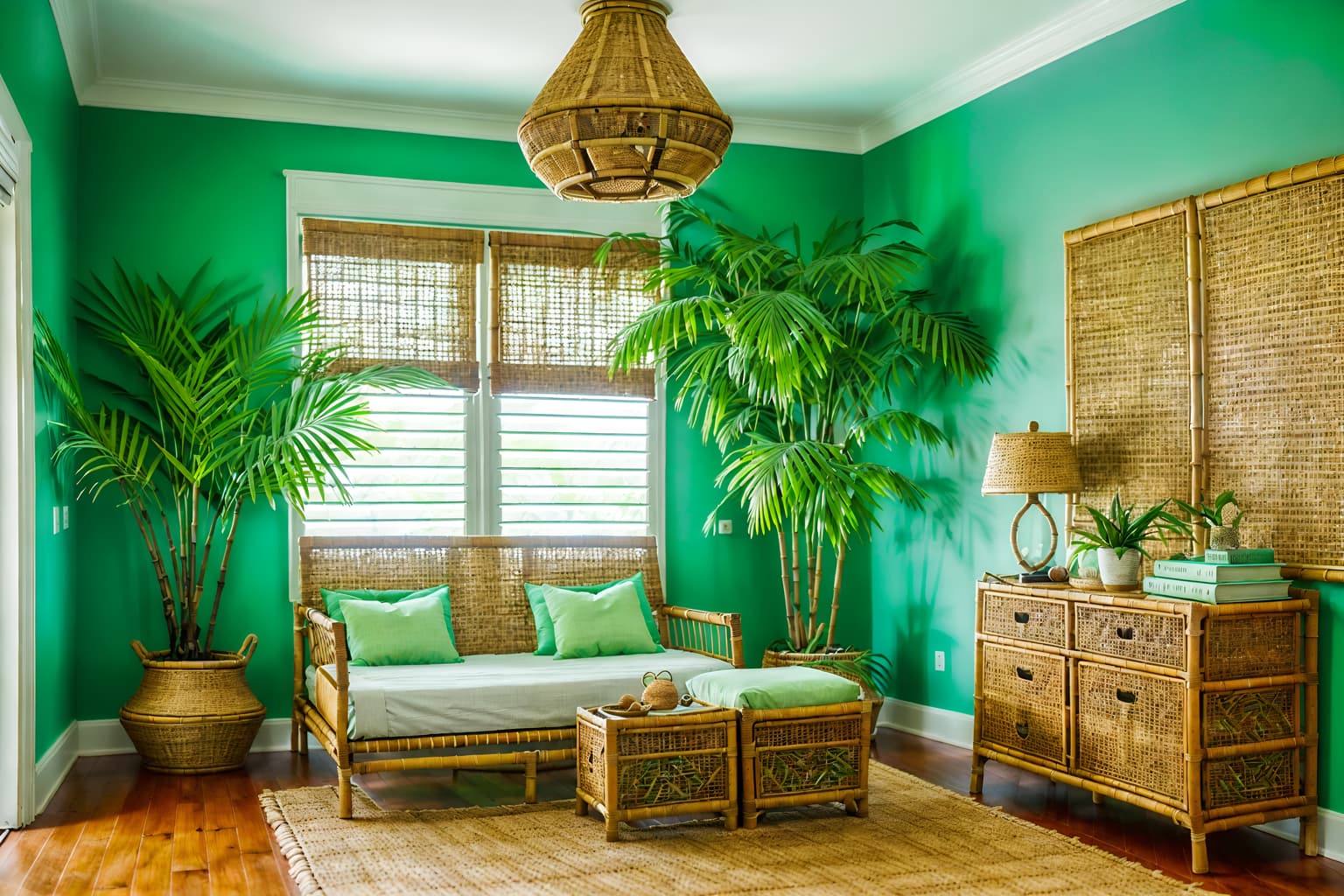 tropical-style (kids room interior) with headboard and accent chair and storage bench or ottoman and plant and bed and bedside table or night stand and night light and mirror. . with palm leaves and wicker and teak and cane motifs and rattan and lattice prints and palm trees and bamboo. . cinematic photo, highly detailed, cinematic lighting, ultra-detailed, ultrarealistic, photorealism, 8k. tropical interior design style. masterpiece, cinematic light, ultrarealistic+, photorealistic+, 8k, raw photo, realistic, sharp focus on eyes, (symmetrical eyes), (intact eyes), hyperrealistic, highest quality, best quality, , highly detailed, masterpiece, best quality, extremely detailed 8k wallpaper, masterpiece, best quality, ultra-detailed, best shadow, detailed background, detailed face, detailed eyes, high contrast, best illumination, detailed face, dulux, caustic, dynamic angle, detailed glow. dramatic lighting. highly detailed, insanely detailed hair, symmetrical, intricate details, professionally retouched, 8k high definition. strong bokeh. award winning photo.
