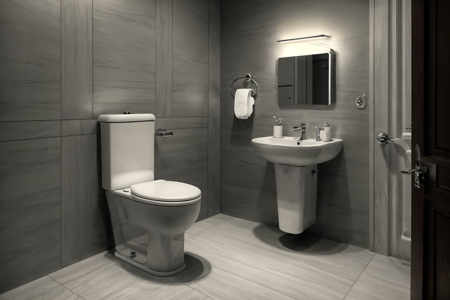 hollywood glam-style (toilet interior) with toilet with toilet seat up and toilet paper hanger and sink with tap and toilet with toilet seat up. . . cinematic photo, highly detailed, cinematic lighting, ultra-detailed, ultrarealistic, photorealism, 8k. hollywood glam interior design style. masterpiece, cinematic light, ultrarealistic+, photorealistic+, 8k, raw photo, realistic, sharp focus on eyes, (symmetrical eyes), (intact eyes), hyperrealistic, highest quality, best quality, , highly detailed, masterpiece, best quality, extremely detailed 8k wallpaper, masterpiece, best quality, ultra-detailed, best shadow, detailed background, detailed face, detailed eyes, high contrast, best illumination, detailed face, dulux, caustic, dynamic angle, detailed glow. dramatic lighting. highly detailed, insanely detailed hair, symmetrical, intricate details, professionally retouched, 8k high definition. strong bokeh. award winning photo.