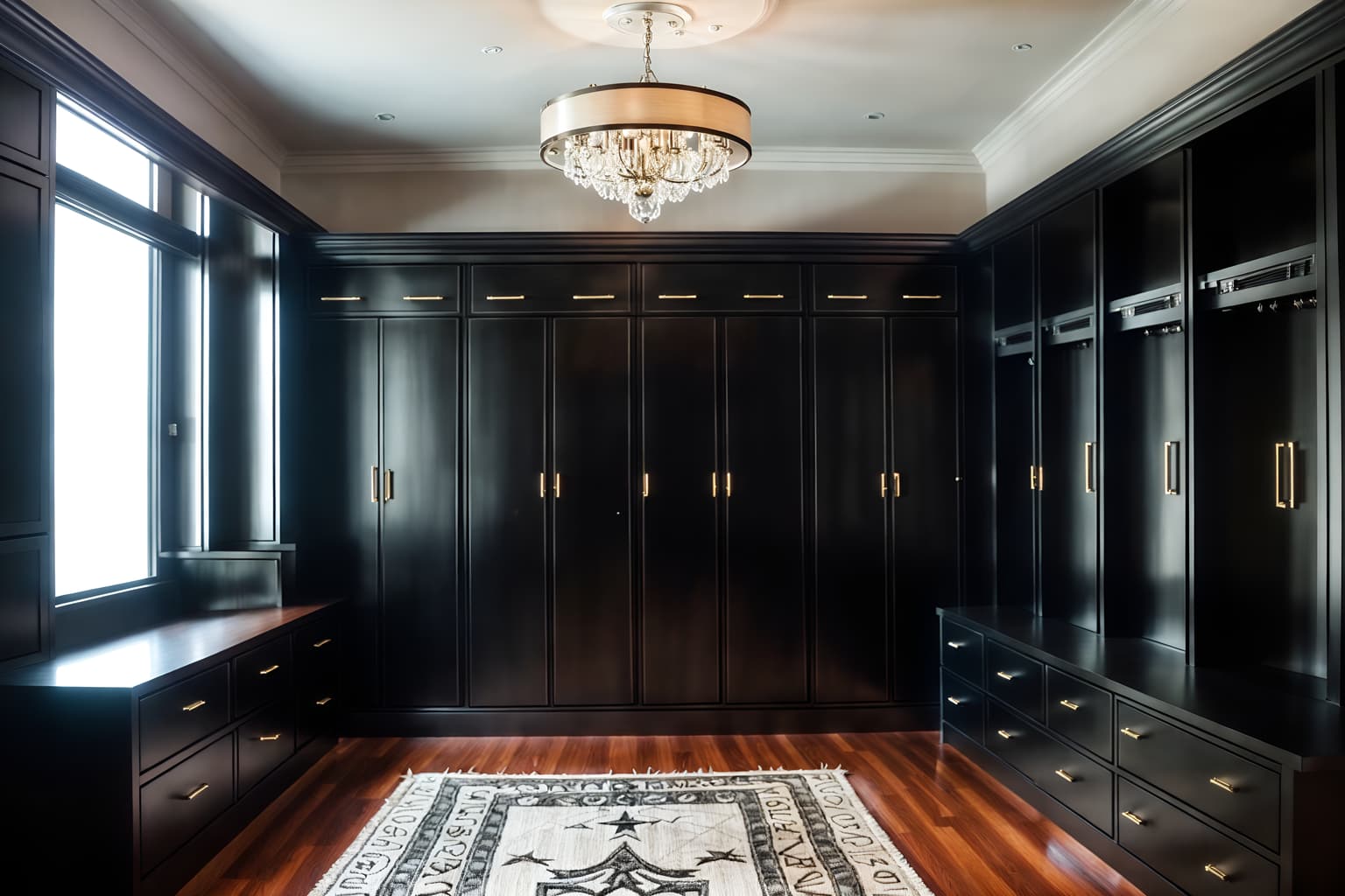 hollywood glam-style (drop zone interior) with high up storage and storage baskets and wall hooks for coats and a bench and lockers and storage drawers and shelves for shoes and cabinets. . . cinematic photo, highly detailed, cinematic lighting, ultra-detailed, ultrarealistic, photorealism, 8k. hollywood glam interior design style. masterpiece, cinematic light, ultrarealistic+, photorealistic+, 8k, raw photo, realistic, sharp focus on eyes, (symmetrical eyes), (intact eyes), hyperrealistic, highest quality, best quality, , highly detailed, masterpiece, best quality, extremely detailed 8k wallpaper, masterpiece, best quality, ultra-detailed, best shadow, detailed background, detailed face, detailed eyes, high contrast, best illumination, detailed face, dulux, caustic, dynamic angle, detailed glow. dramatic lighting. highly detailed, insanely detailed hair, symmetrical, intricate details, professionally retouched, 8k high definition. strong bokeh. award winning photo.