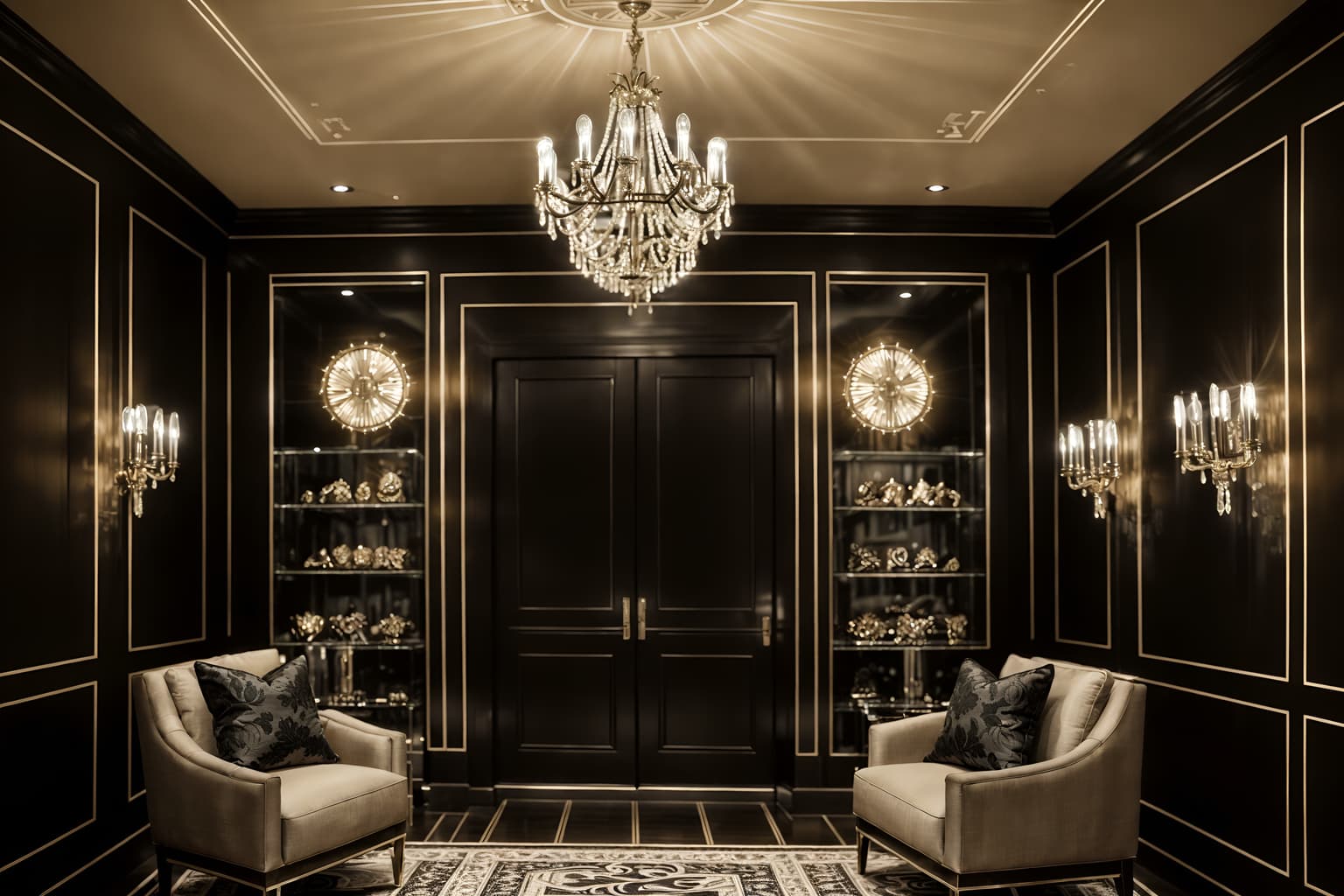 hollywood glam-style (clothing store interior) . . cinematic photo, highly detailed, cinematic lighting, ultra-detailed, ultrarealistic, photorealism, 8k. hollywood glam interior design style. masterpiece, cinematic light, ultrarealistic+, photorealistic+, 8k, raw photo, realistic, sharp focus on eyes, (symmetrical eyes), (intact eyes), hyperrealistic, highest quality, best quality, , highly detailed, masterpiece, best quality, extremely detailed 8k wallpaper, masterpiece, best quality, ultra-detailed, best shadow, detailed background, detailed face, detailed eyes, high contrast, best illumination, detailed face, dulux, caustic, dynamic angle, detailed glow. dramatic lighting. highly detailed, insanely detailed hair, symmetrical, intricate details, professionally retouched, 8k high definition. strong bokeh. award winning photo.