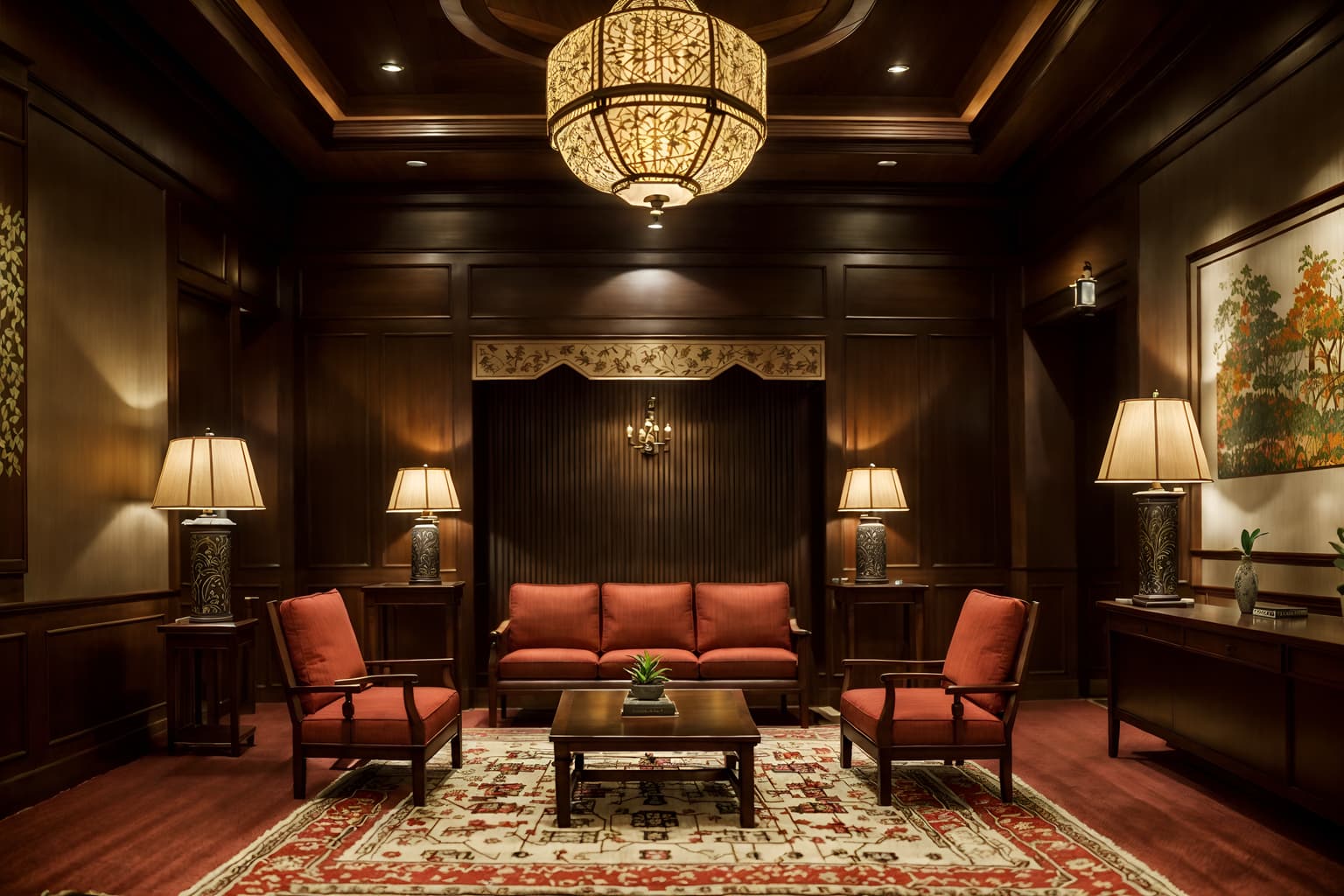 traditional-style (hotel lobby interior) with lounge chairs and check in desk and rug and hanging lamps and furniture and coffee tables and plant and sofas. . . cinematic photo, highly detailed, cinematic lighting, ultra-detailed, ultrarealistic, photorealism, 8k. traditional interior design style. masterpiece, cinematic light, ultrarealistic+, photorealistic+, 8k, raw photo, realistic, sharp focus on eyes, (symmetrical eyes), (intact eyes), hyperrealistic, highest quality, best quality, , highly detailed, masterpiece, best quality, extremely detailed 8k wallpaper, masterpiece, best quality, ultra-detailed, best shadow, detailed background, detailed face, detailed eyes, high contrast, best illumination, detailed face, dulux, caustic, dynamic angle, detailed glow. dramatic lighting. highly detailed, insanely detailed hair, symmetrical, intricate details, professionally retouched, 8k high definition. strong bokeh. award winning photo.