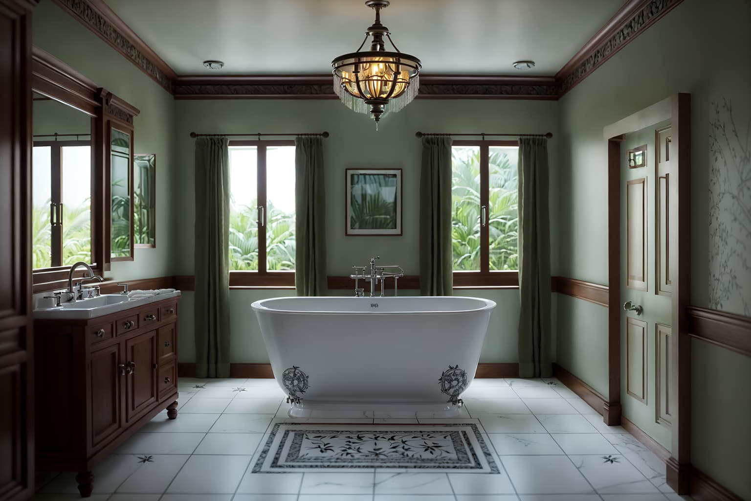 traditional-style (hotel bathroom interior) with plant and bathroom sink with faucet and bath towel and waste basket and bathroom cabinet and bathtub and shower and bath rail. . . cinematic photo, highly detailed, cinematic lighting, ultra-detailed, ultrarealistic, photorealism, 8k. traditional interior design style. masterpiece, cinematic light, ultrarealistic+, photorealistic+, 8k, raw photo, realistic, sharp focus on eyes, (symmetrical eyes), (intact eyes), hyperrealistic, highest quality, best quality, , highly detailed, masterpiece, best quality, extremely detailed 8k wallpaper, masterpiece, best quality, ultra-detailed, best shadow, detailed background, detailed face, detailed eyes, high contrast, best illumination, detailed face, dulux, caustic, dynamic angle, detailed glow. dramatic lighting. highly detailed, insanely detailed hair, symmetrical, intricate details, professionally retouched, 8k high definition. strong bokeh. award winning photo.