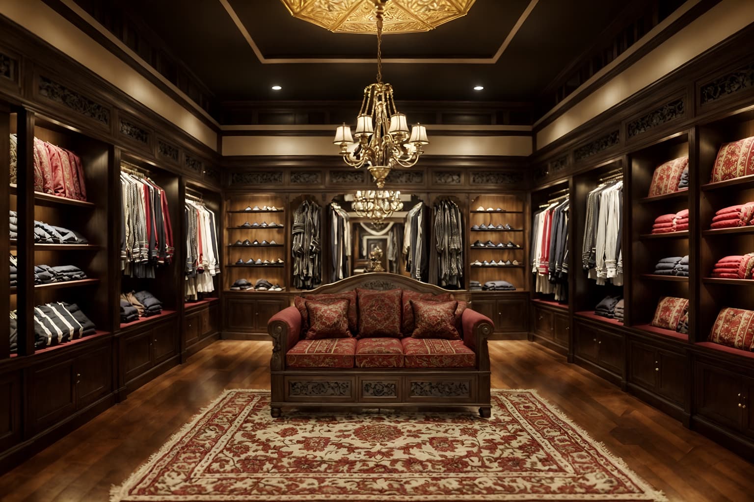 traditional-style (clothing store interior) . . cinematic photo, highly detailed, cinematic lighting, ultra-detailed, ultrarealistic, photorealism, 8k. traditional interior design style. masterpiece, cinematic light, ultrarealistic+, photorealistic+, 8k, raw photo, realistic, sharp focus on eyes, (symmetrical eyes), (intact eyes), hyperrealistic, highest quality, best quality, , highly detailed, masterpiece, best quality, extremely detailed 8k wallpaper, masterpiece, best quality, ultra-detailed, best shadow, detailed background, detailed face, detailed eyes, high contrast, best illumination, detailed face, dulux, caustic, dynamic angle, detailed glow. dramatic lighting. highly detailed, insanely detailed hair, symmetrical, intricate details, professionally retouched, 8k high definition. strong bokeh. award winning photo.