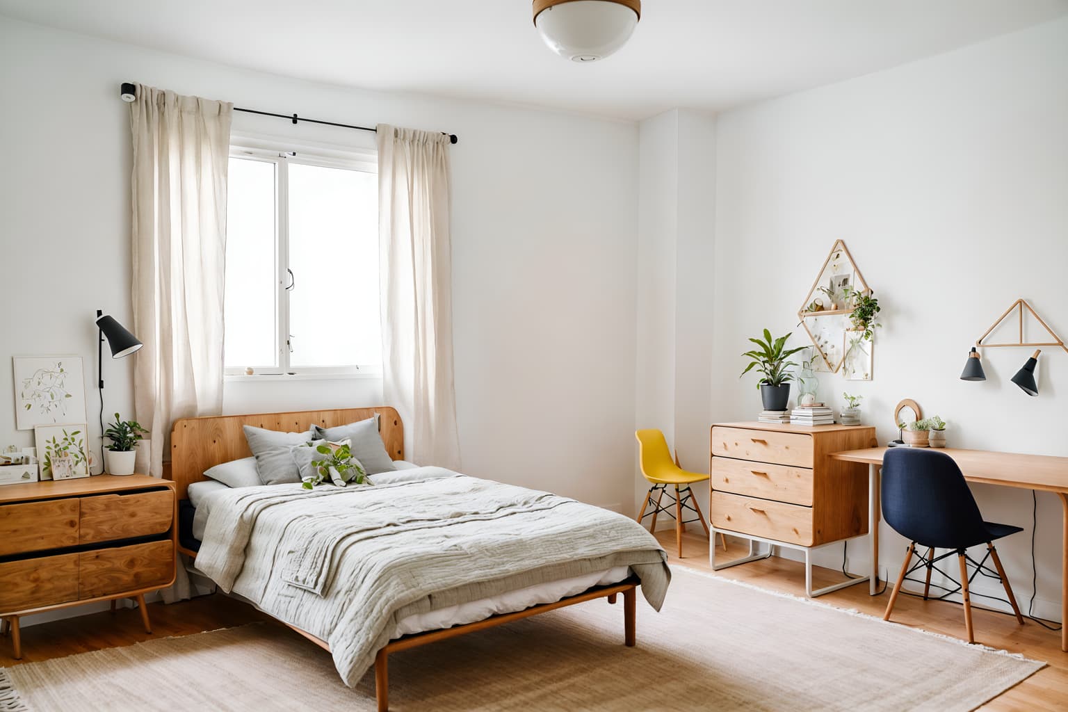 airbnb-style (kids room interior) with headboard and night light and plant and mirror and accent chair and bedside table or night stand and kids desk and dresser closet. . with natural materials and elements and neutral walls and textures and scandinavian style and simple color palette and open and natural lighting and simple, clean lines and simplistic furniture and practicality and functionality and natural materials and elements. . cinematic photo, highly detailed, cinematic lighting, ultra-detailed, ultrarealistic, photorealism, 8k. airbnb interior design style. masterpiece, cinematic light, ultrarealistic+, photorealistic+, 8k, raw photo, realistic, sharp focus on eyes, (symmetrical eyes), (intact eyes), hyperrealistic, highest quality, best quality, , highly detailed, masterpiece, best quality, extremely detailed 8k wallpaper, masterpiece, best quality, ultra-detailed, best shadow, detailed background, detailed face, detailed eyes, high contrast, best illumination, detailed face, dulux, caustic, dynamic angle, detailed glow. dramatic lighting. highly detailed, insanely detailed hair, symmetrical, intricate details, professionally retouched, 8k high definition. strong bokeh. award winning photo.