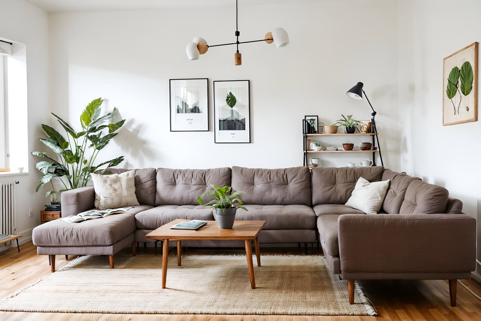 airbnb-style (living room interior) with coffee tables and furniture and sofa and chairs and plant and rug and bookshelves and electric lamps. . with neutral walls and textures and practicality and functionality and open and natural lighting and natural materials and elements and scandinavian style and simple color palette and simple, clean lines and simplistic furniture and neutral walls and textures. . cinematic photo, highly detailed, cinematic lighting, ultra-detailed, ultrarealistic, photorealism, 8k. airbnb interior design style. masterpiece, cinematic light, ultrarealistic+, photorealistic+, 8k, raw photo, realistic, sharp focus on eyes, (symmetrical eyes), (intact eyes), hyperrealistic, highest quality, best quality, , highly detailed, masterpiece, best quality, extremely detailed 8k wallpaper, masterpiece, best quality, ultra-detailed, best shadow, detailed background, detailed face, detailed eyes, high contrast, best illumination, detailed face, dulux, caustic, dynamic angle, detailed glow. dramatic lighting. highly detailed, insanely detailed hair, symmetrical, intricate details, professionally retouched, 8k high definition. strong bokeh. award winning photo.