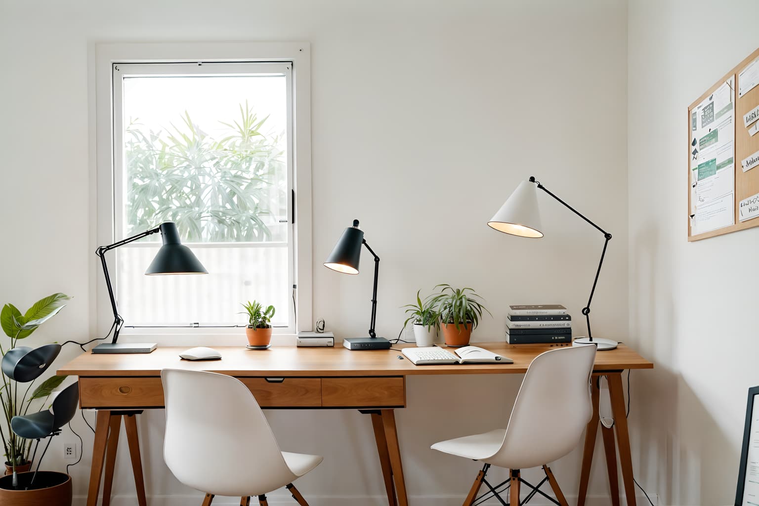 airbnb-style (home office interior) with office chair and plant and computer desk and cabinets and desk lamp and office chair. . with simple color palette and neutral walls and textures and open and natural lighting and scandinavian style and natural materials and elements and practicality and functionality and simple, clean lines and simplistic furniture and simple color palette. . cinematic photo, highly detailed, cinematic lighting, ultra-detailed, ultrarealistic, photorealism, 8k. airbnb interior design style. masterpiece, cinematic light, ultrarealistic+, photorealistic+, 8k, raw photo, realistic, sharp focus on eyes, (symmetrical eyes), (intact eyes), hyperrealistic, highest quality, best quality, , highly detailed, masterpiece, best quality, extremely detailed 8k wallpaper, masterpiece, best quality, ultra-detailed, best shadow, detailed background, detailed face, detailed eyes, high contrast, best illumination, detailed face, dulux, caustic, dynamic angle, detailed glow. dramatic lighting. highly detailed, insanely detailed hair, symmetrical, intricate details, professionally retouched, 8k high definition. strong bokeh. award winning photo.