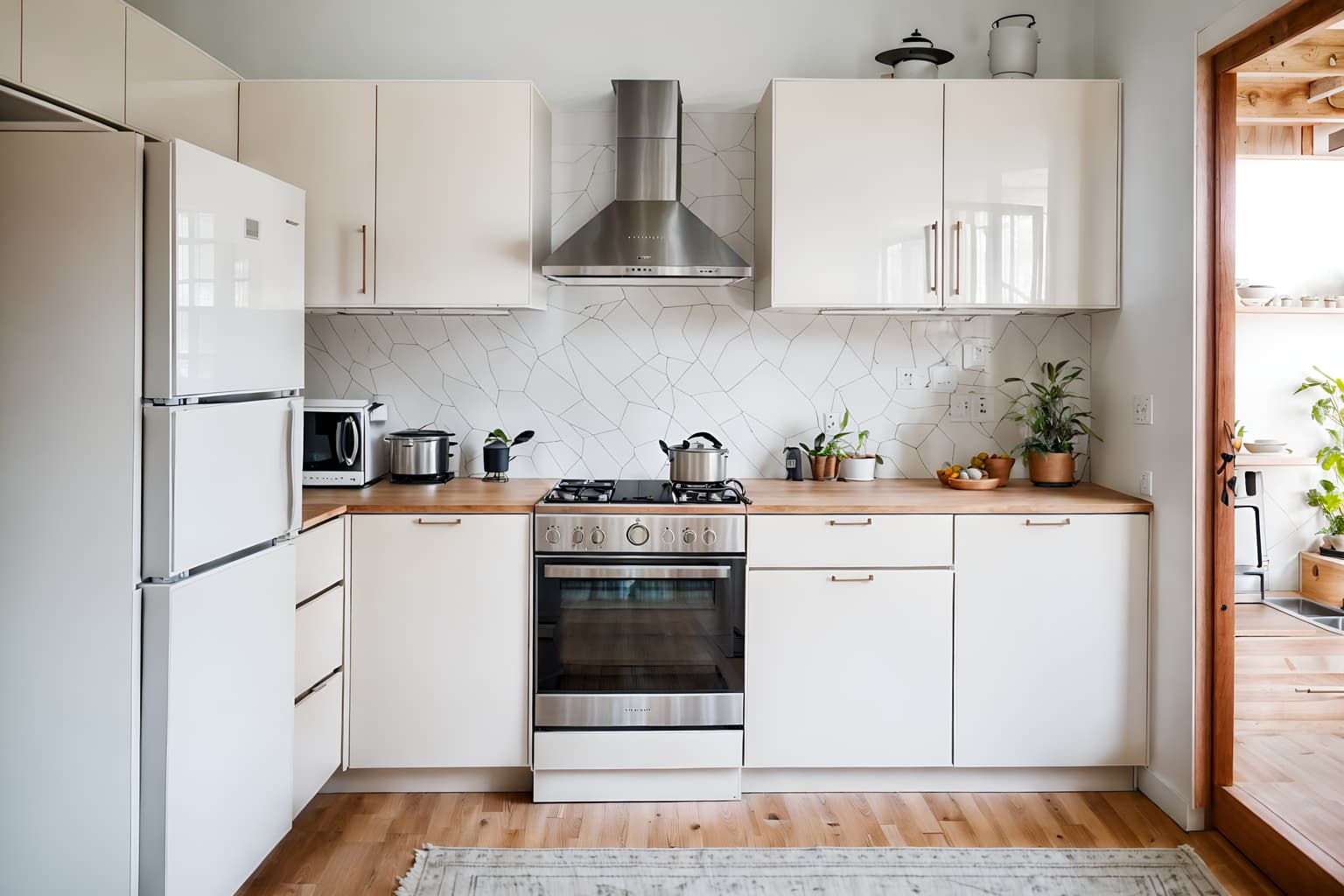 airbnb-style (kitchen interior) with refrigerator and kitchen cabinets and stove and plant and sink and worktops and refrigerator. . with neutral walls and textures and open and natural lighting and natural materials and elements and simple, clean lines and simplistic furniture and scandinavian style and simple color palette and practicality and functionality and neutral walls and textures. . cinematic photo, highly detailed, cinematic lighting, ultra-detailed, ultrarealistic, photorealism, 8k. airbnb interior design style. masterpiece, cinematic light, ultrarealistic+, photorealistic+, 8k, raw photo, realistic, sharp focus on eyes, (symmetrical eyes), (intact eyes), hyperrealistic, highest quality, best quality, , highly detailed, masterpiece, best quality, extremely detailed 8k wallpaper, masterpiece, best quality, ultra-detailed, best shadow, detailed background, detailed face, detailed eyes, high contrast, best illumination, detailed face, dulux, caustic, dynamic angle, detailed glow. dramatic lighting. highly detailed, insanely detailed hair, symmetrical, intricate details, professionally retouched, 8k high definition. strong bokeh. award winning photo.